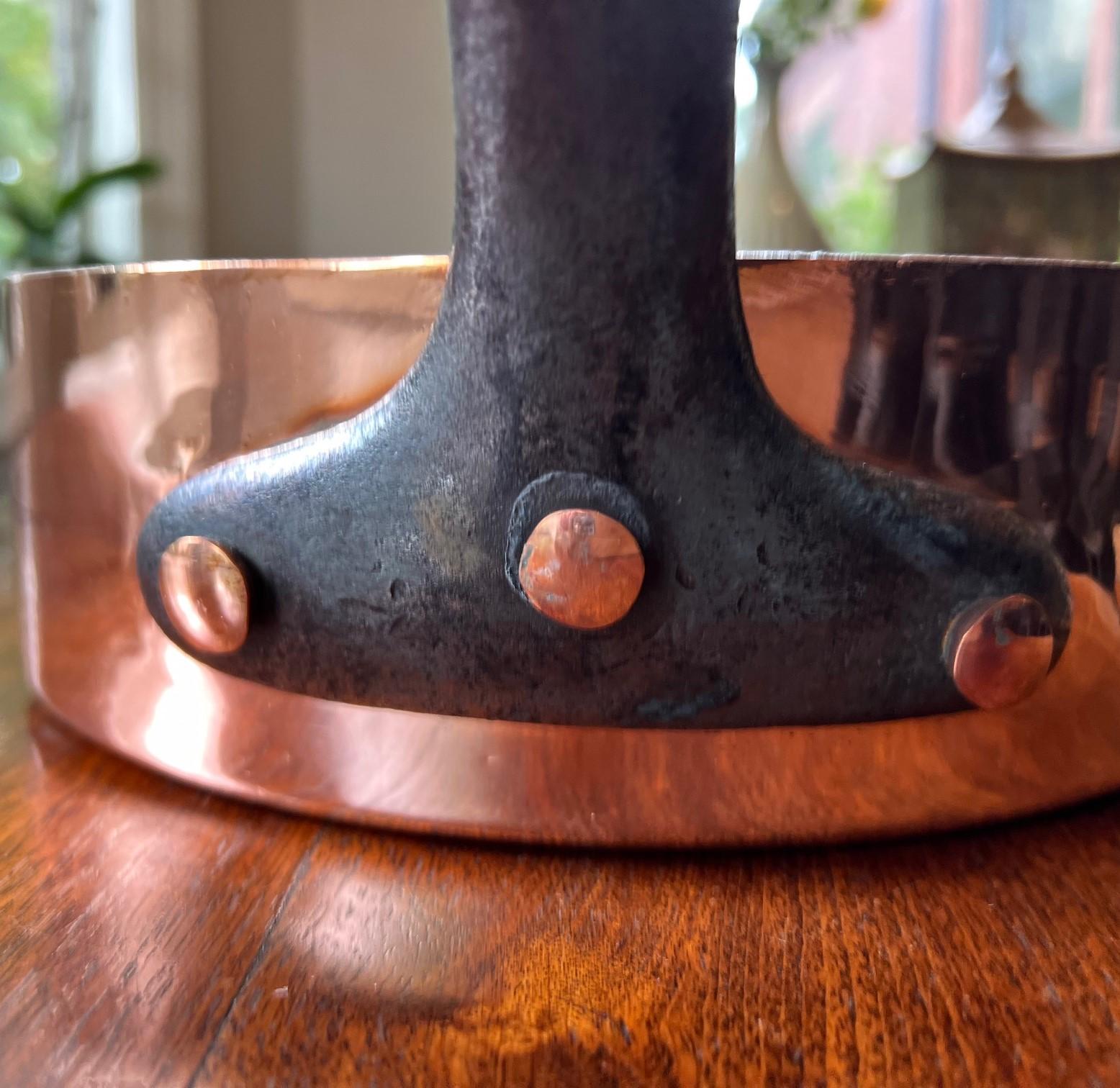 Antique French Copper Sauteuse - Retinned and Polished 3