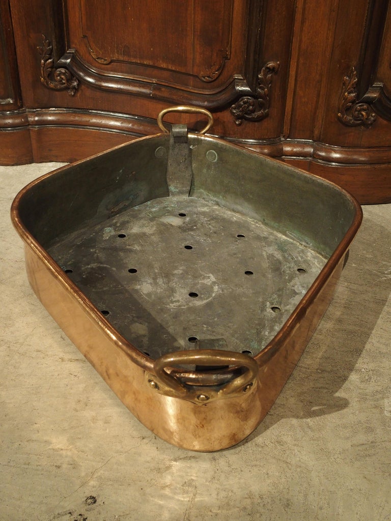 Antique French Copper Turbotiere Fish Poacher, 18th Century at 1stDibs