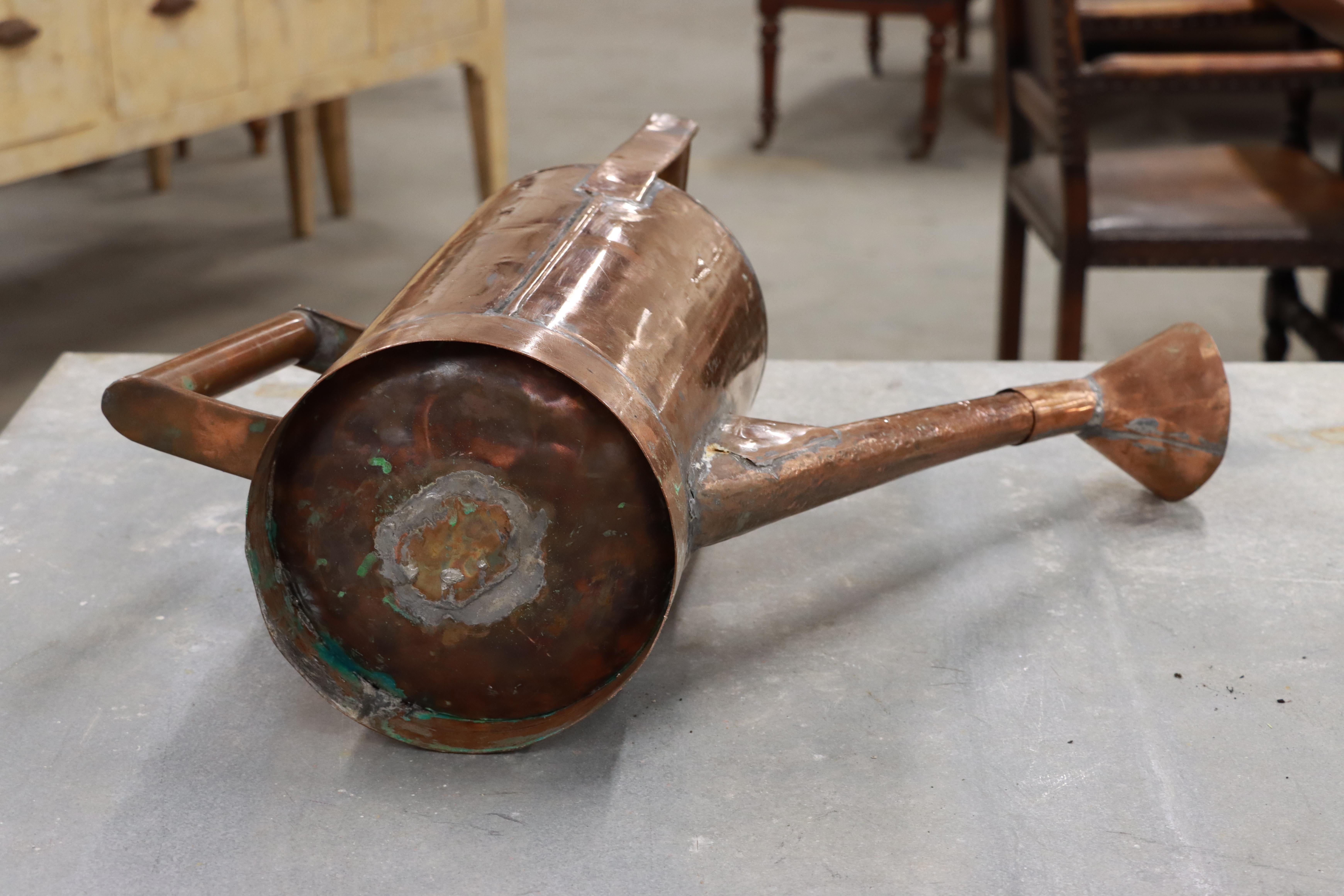 Antique French Copper Watering Can For Sale 6