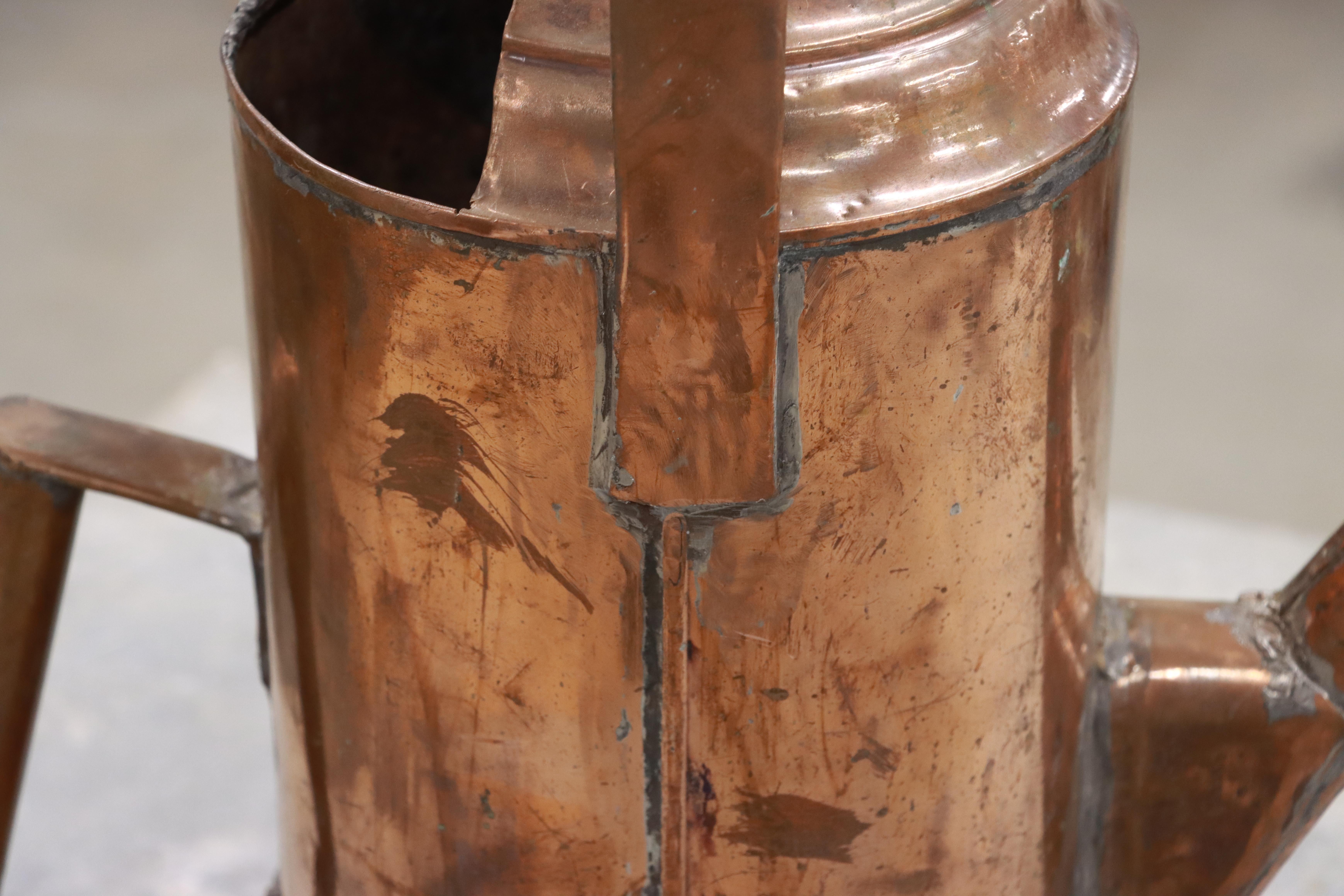 Antique French Copper Watering Can For Sale 1