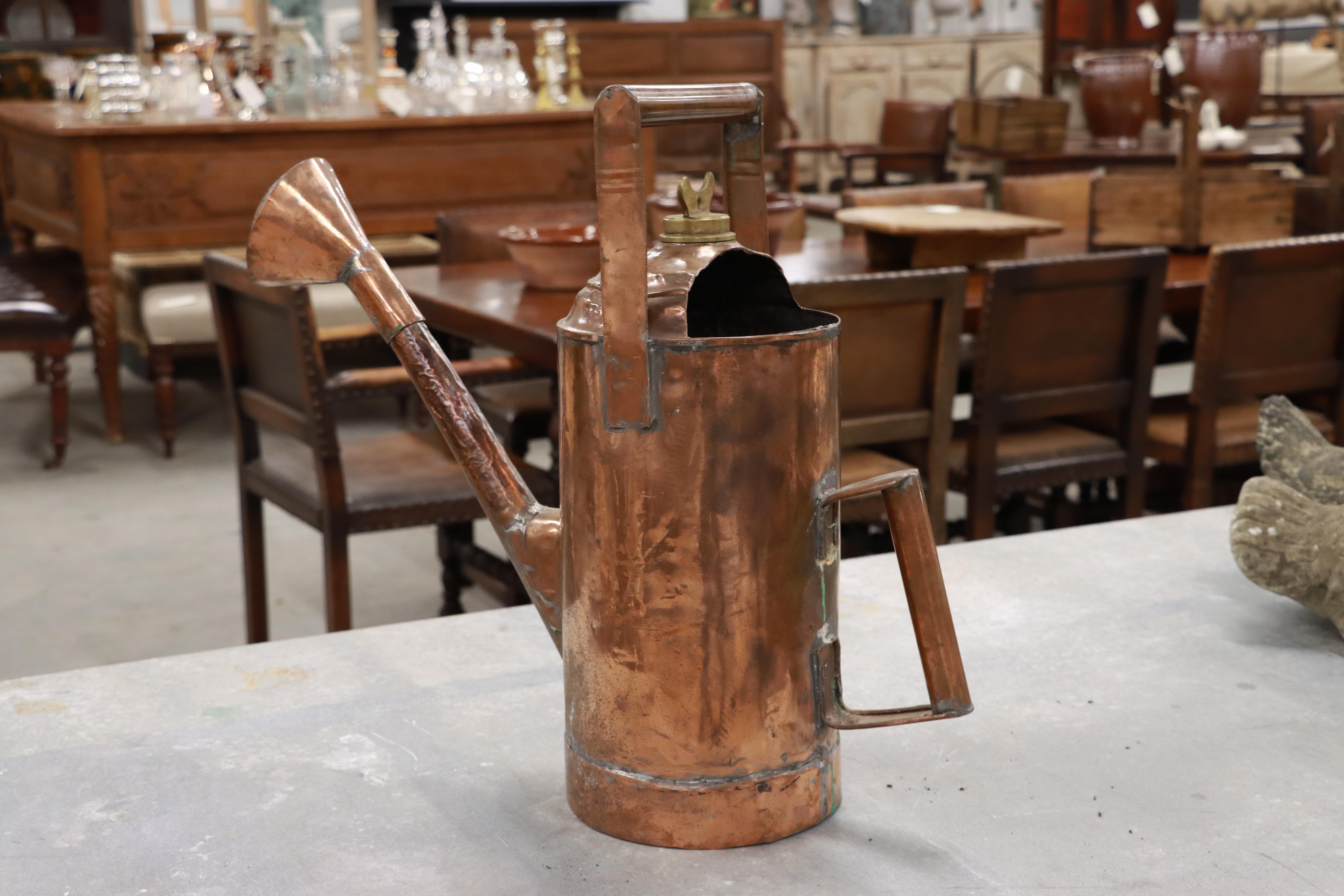 Antique French Copper Watering Can For Sale 5