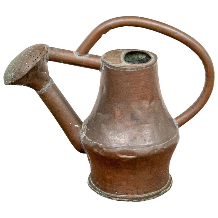 Antique French Copper Watering Can For Sale at 1stdibs