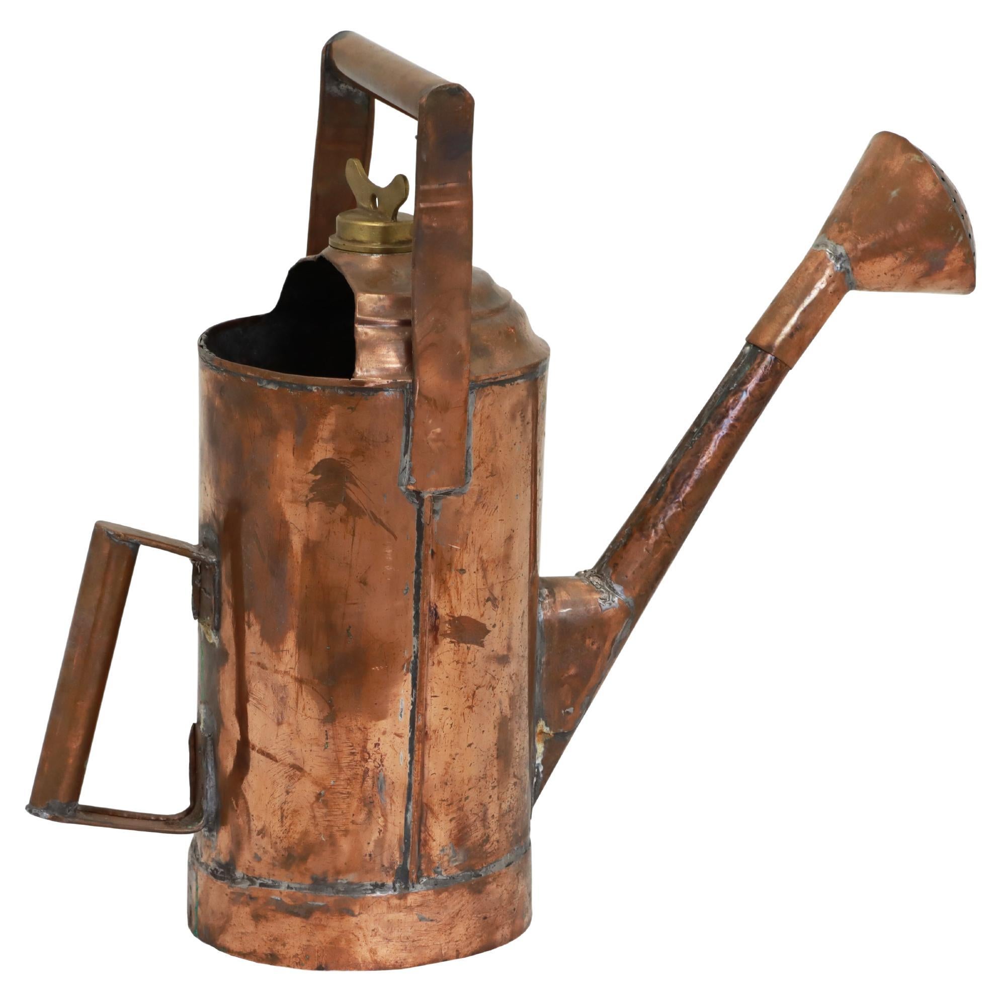 Antique French Copper Watering Can For Sale