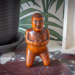 Antique French Coquilla Nut Kneeling Monk Snuff Box