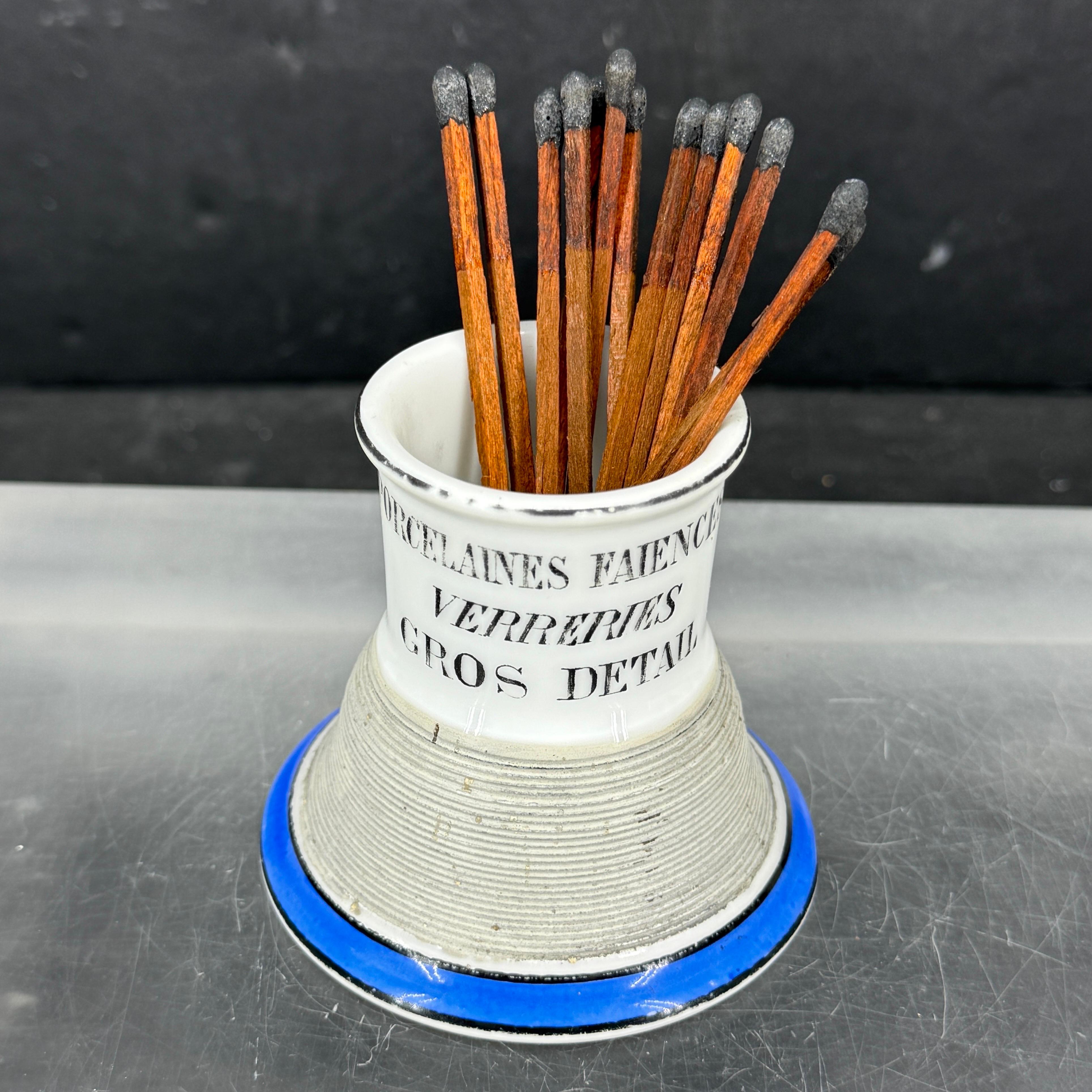 Antique French CORDEVANT LAON Match Holder With Striker In Good Condition For Sale In Haddonfield, NJ