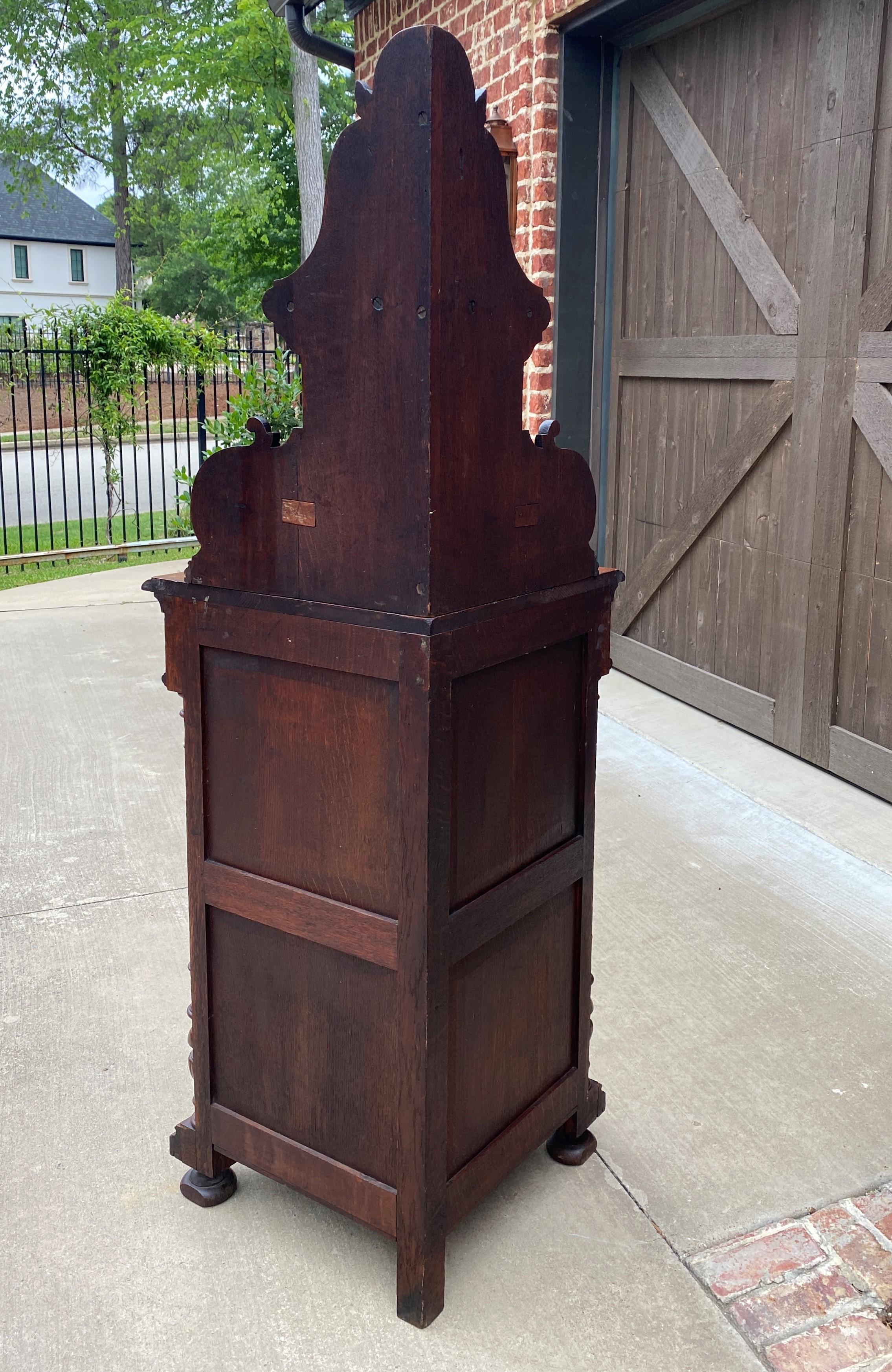 Antique French Corner Cabinet Black Forest Cabinet Cupboard Carved Oak Drawer 9