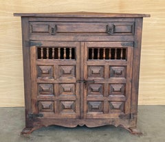 Antique French Corner Cabinet Cupboard Storage with Drawer and Door