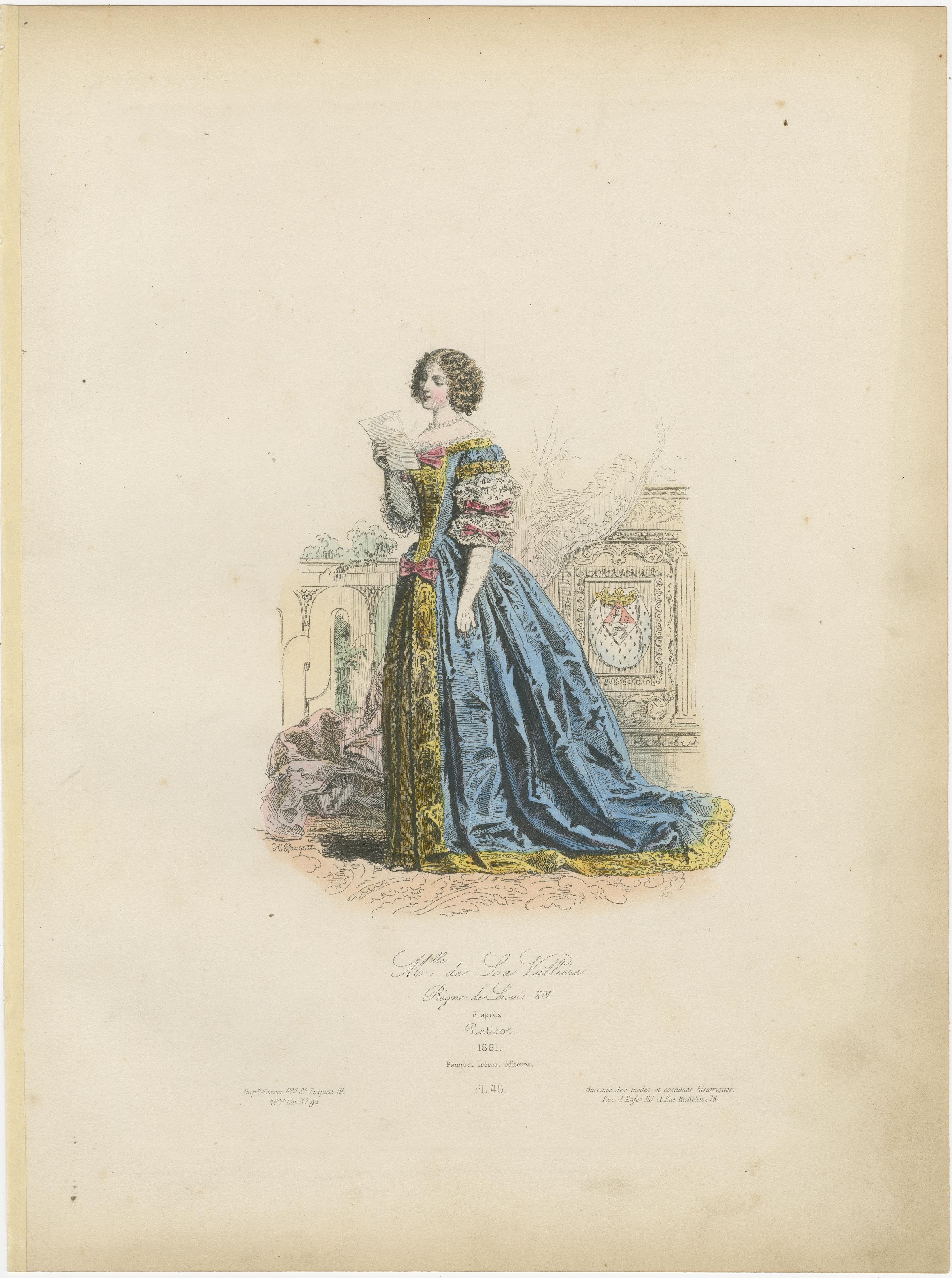 Antique French Costume Prints of Noble Figures, Louis XIII Era, 17. Jahrhundert Att (Mittleres 19. Jahrhundert) im Angebot