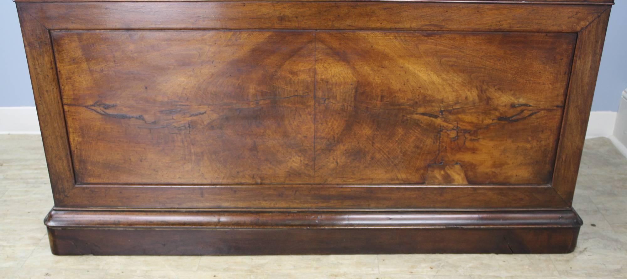 Oak Antique French Counter Desk with Wellington-Style Cabinet