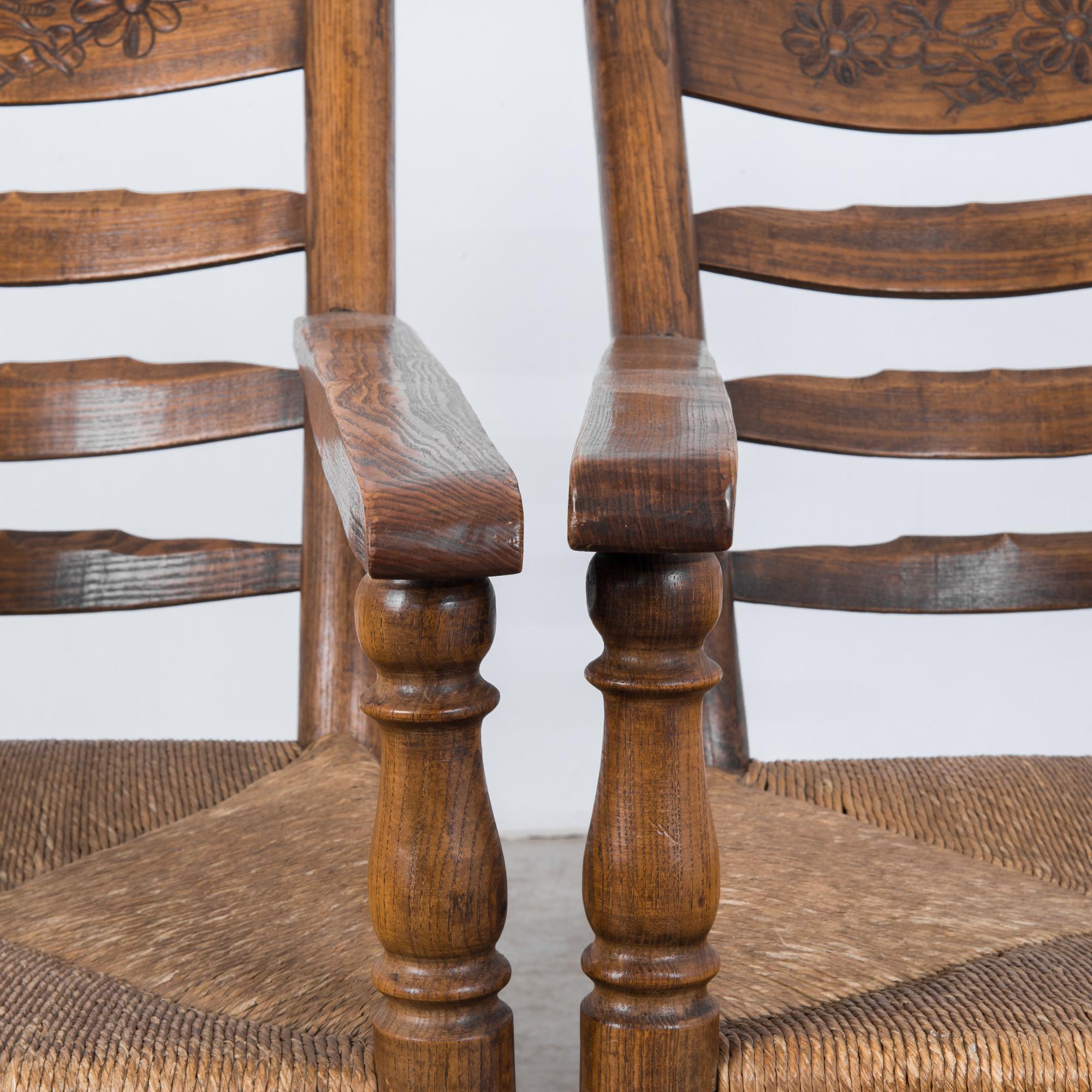 Antique French Country Armchairs, a Pair 9