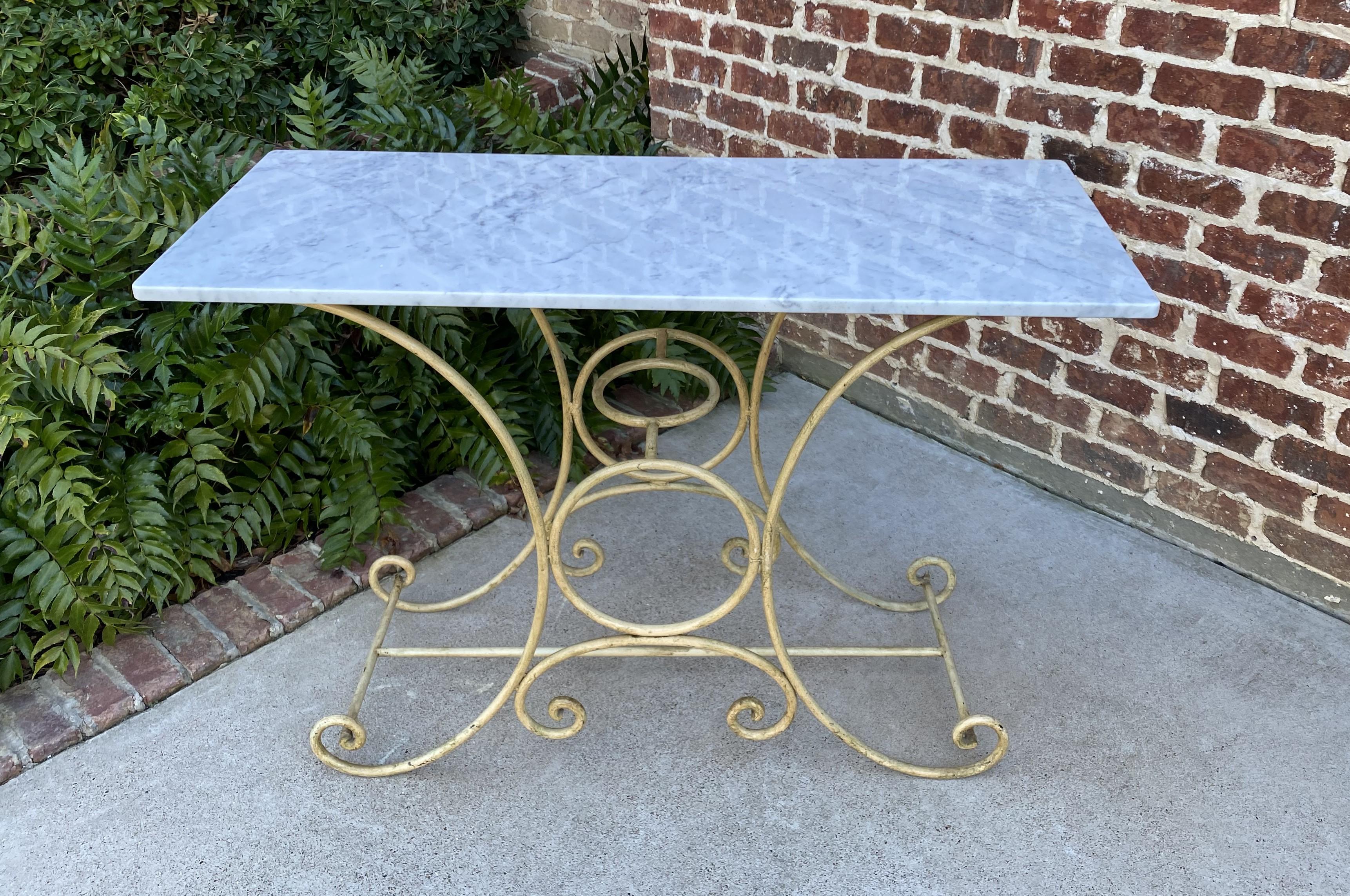 Antique French Country Baker's Table Pastry Table Polished Carrara Marble Top 4