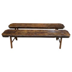 Antique French Country Benches Pair Banquette Window Seats Elmwood Farmhouse