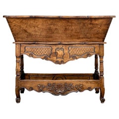Antique French Country Bin On Stand
