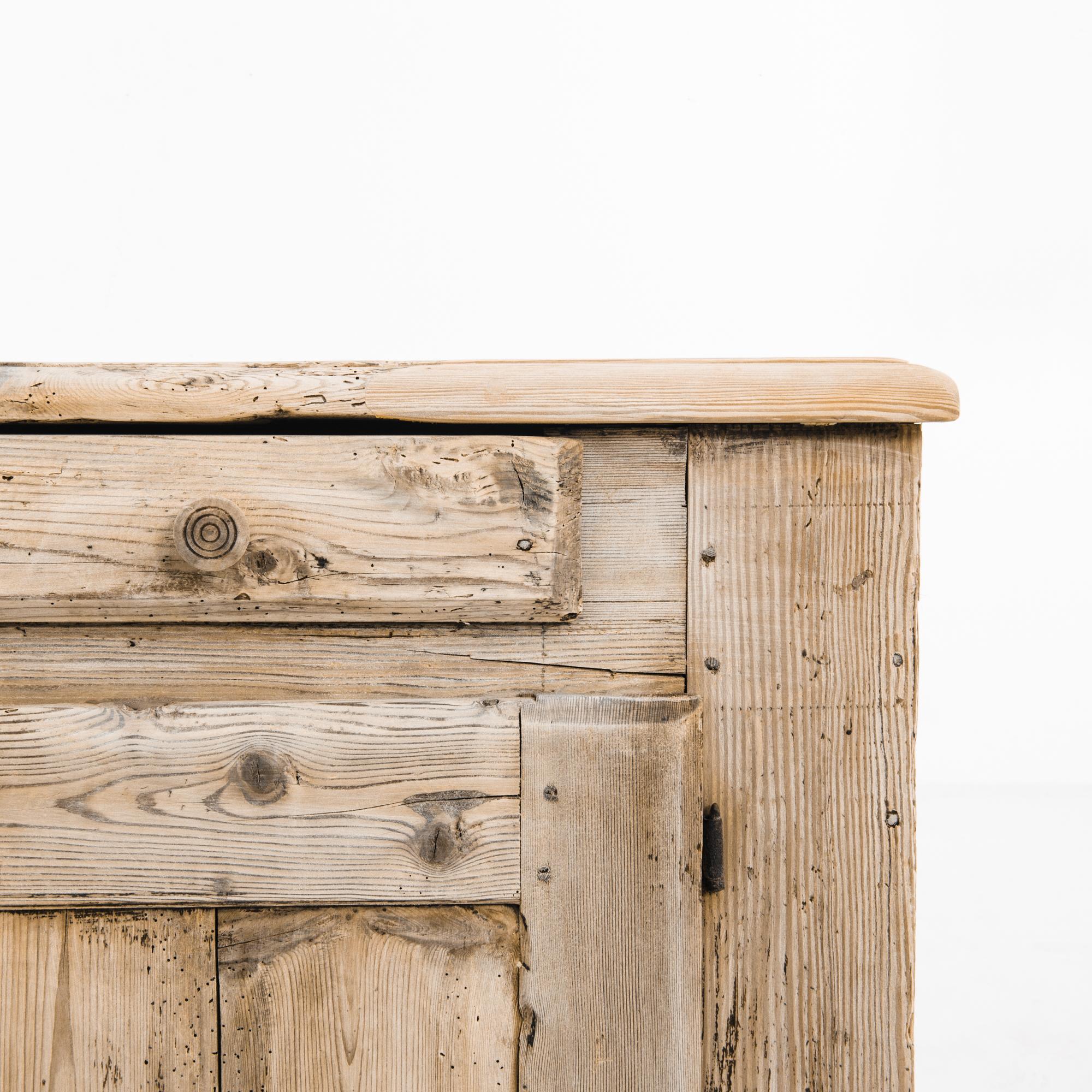 Wood Antique French Country Bleached Oak Buffet