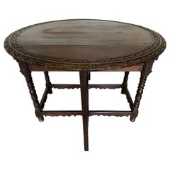 Antique French Country Carved Drop Leaf Gateleg Table