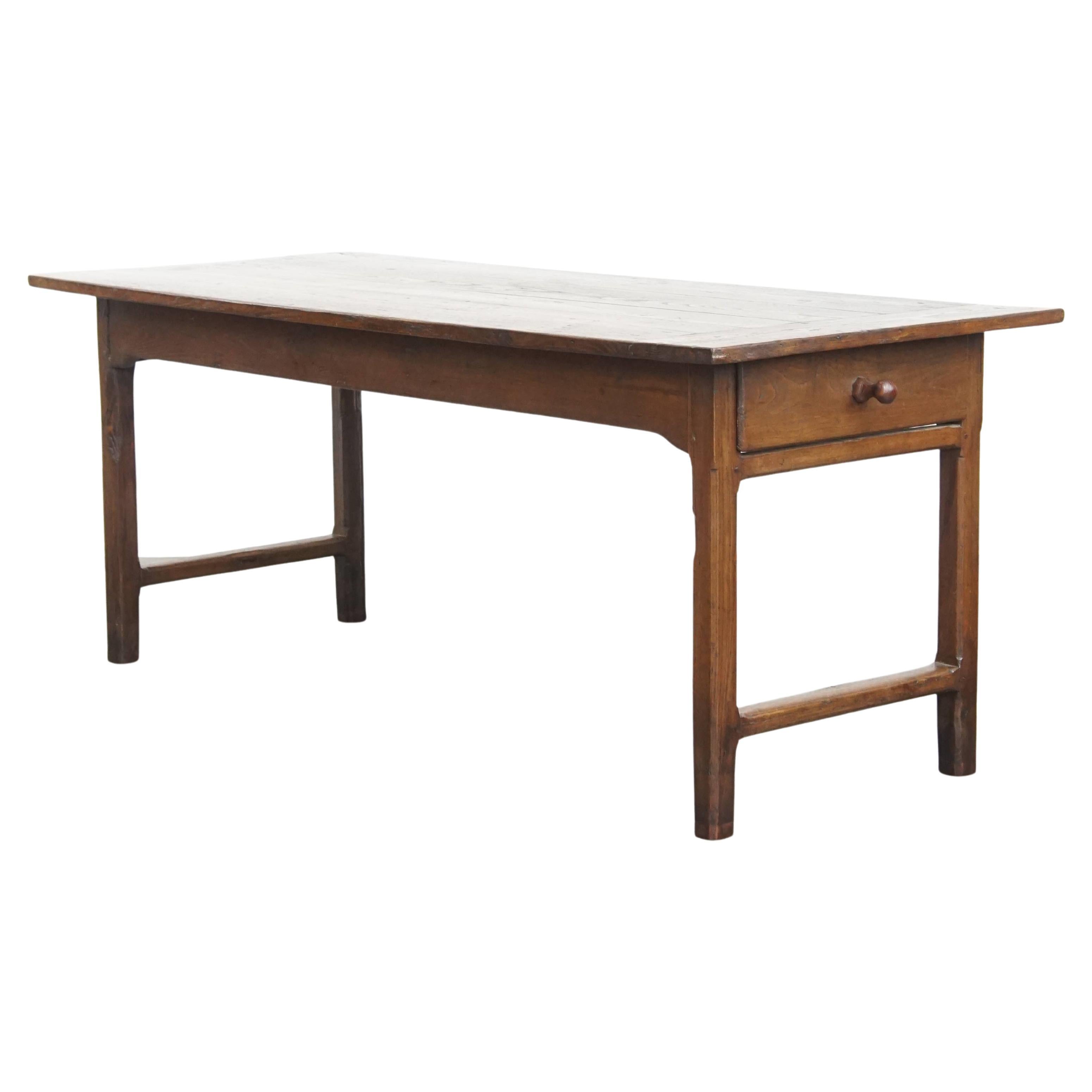 Table de salle à manger en châtaignier, Antique French Country, début du 19ème siècle