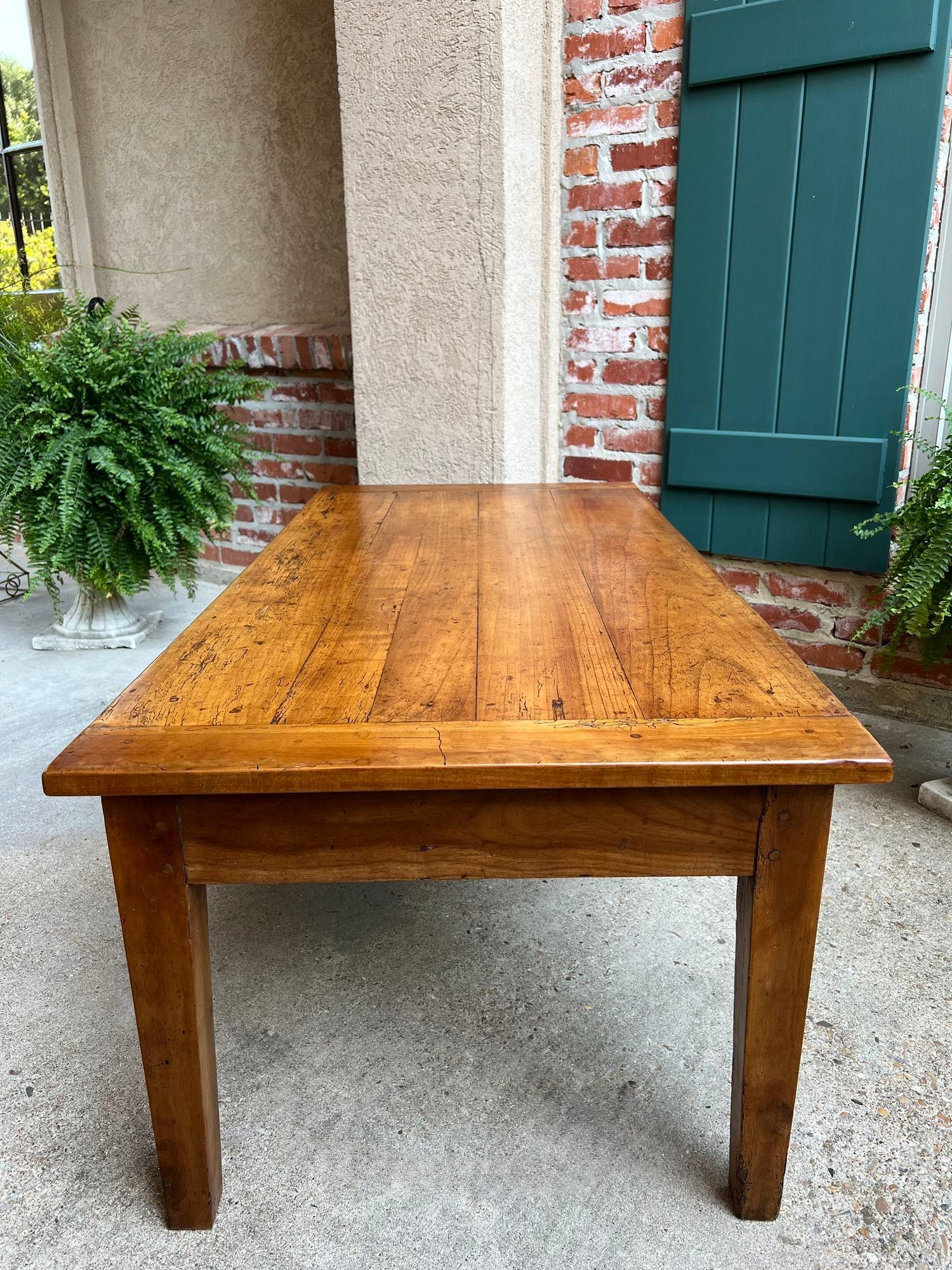 Antique French Country Coffee Table Large Rustic Wood Farm Ranch Lodge, c1910 7