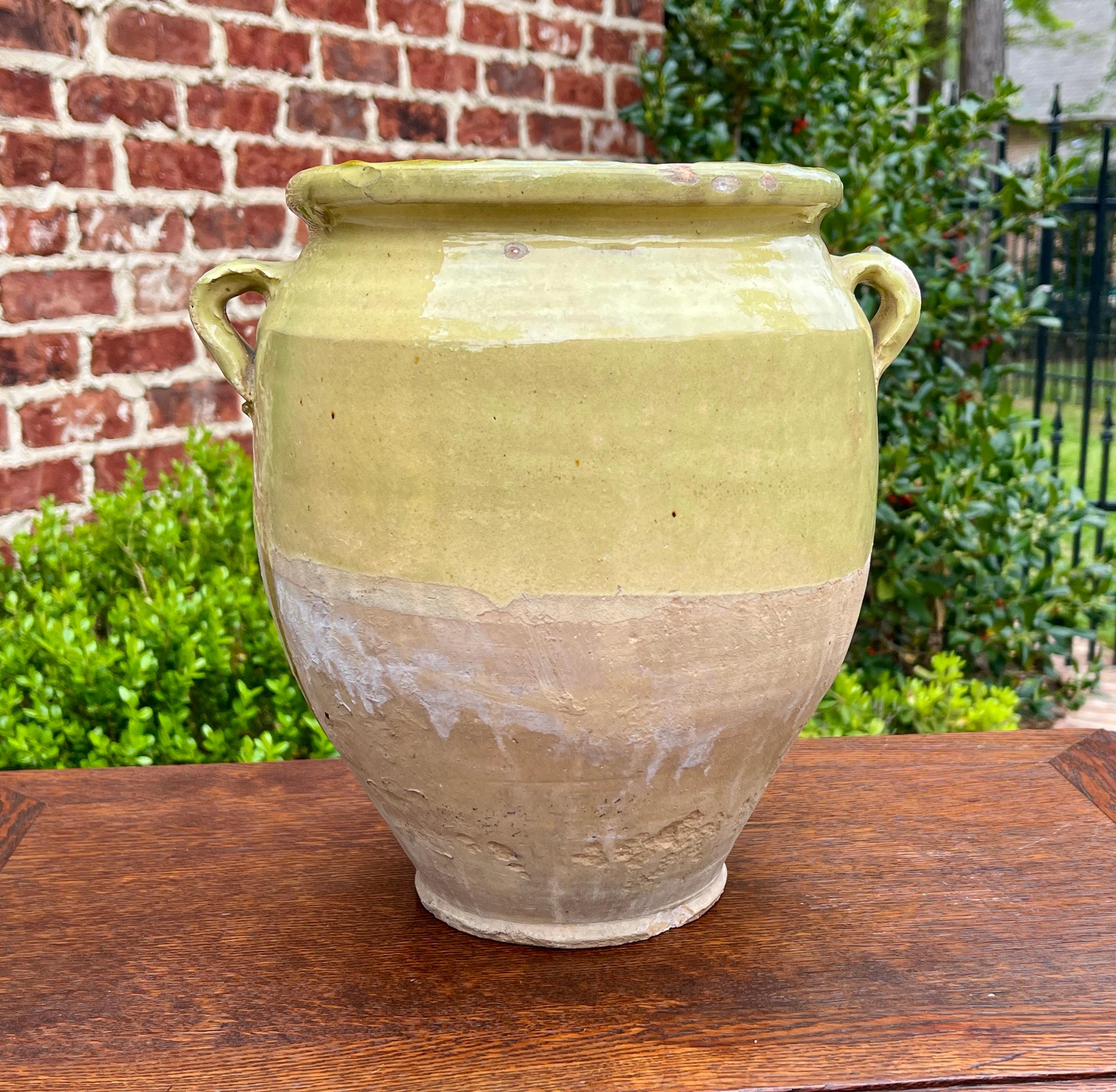 Antique French Country Large Chartreuse Glazed Confit Pot Pottery Jar #2~~12
