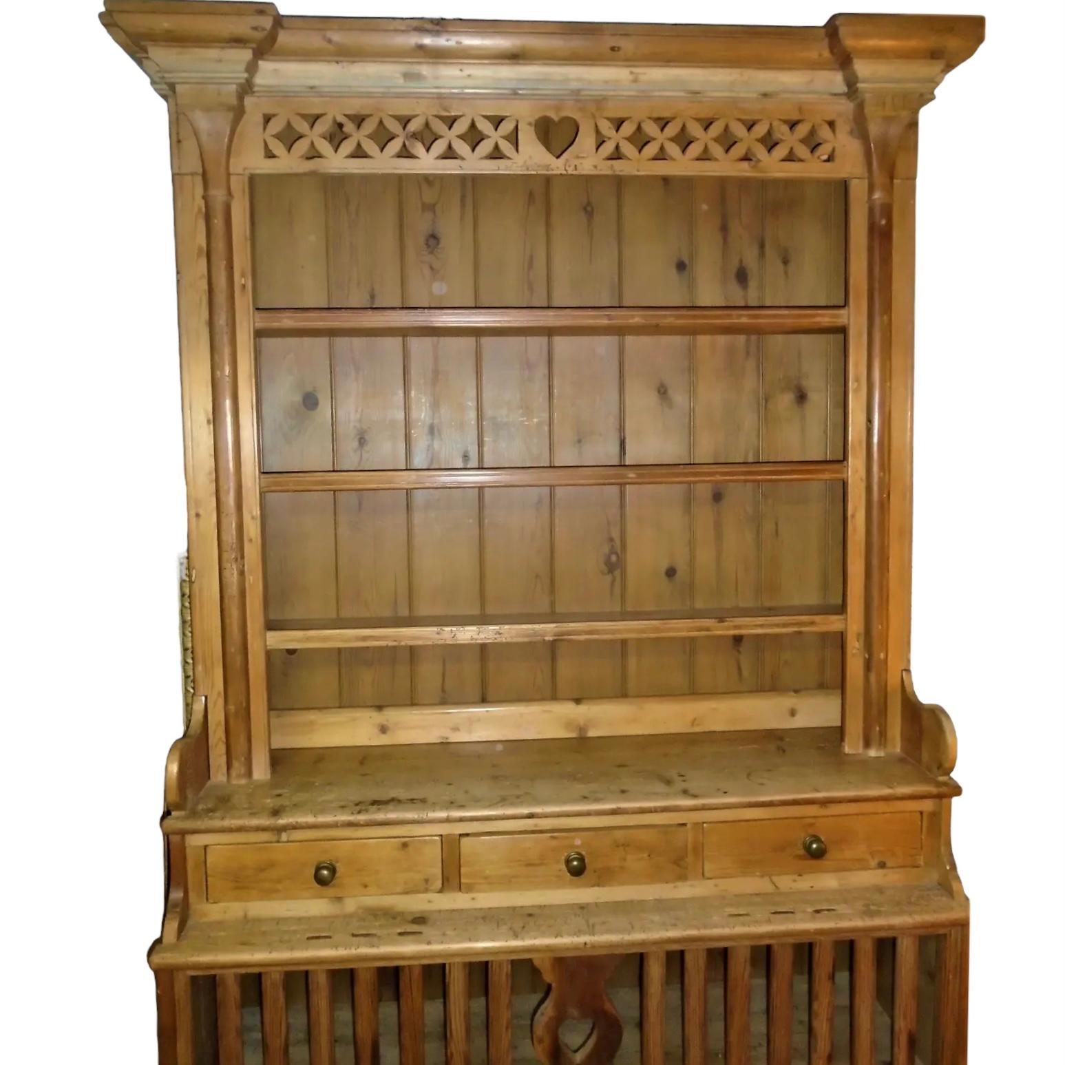 Pine Antique French Country Cupboard For Sale