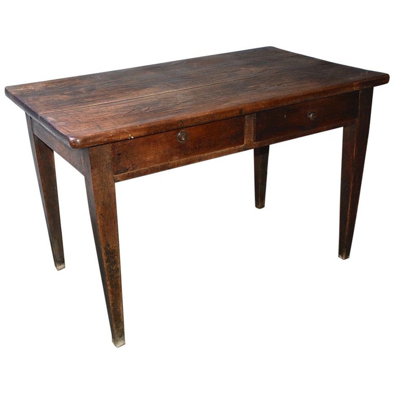 Antique French Country Desk With Two Drawers At 1stdibs
