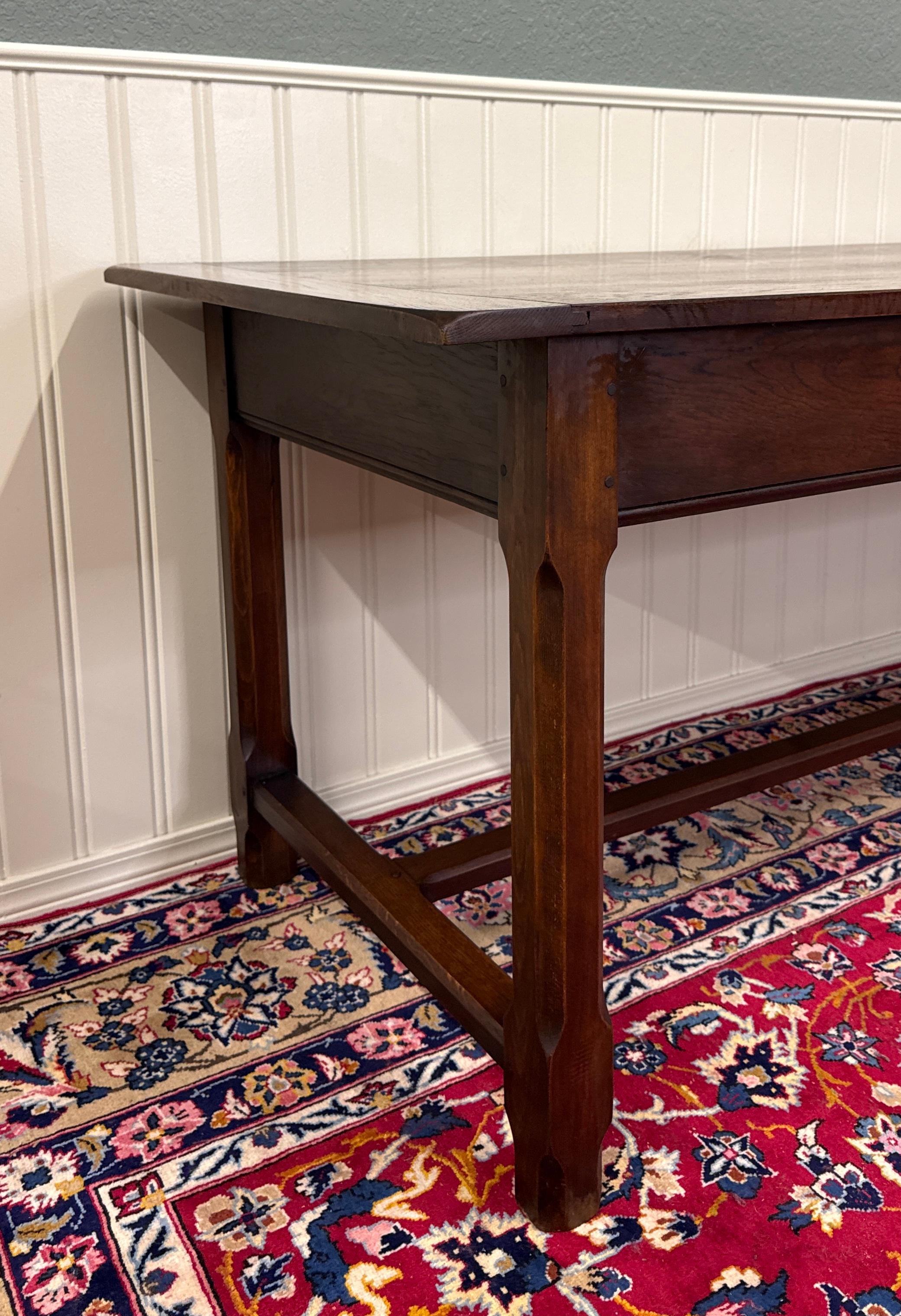 Antique French Country Farm Dining Table Farmhouse Baker's Table Drawer Oak en vente 11