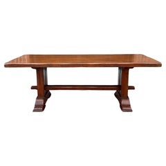 Antique French Country Farm Dining Table Farmhouse Double Baluster Oak c.1900-20
