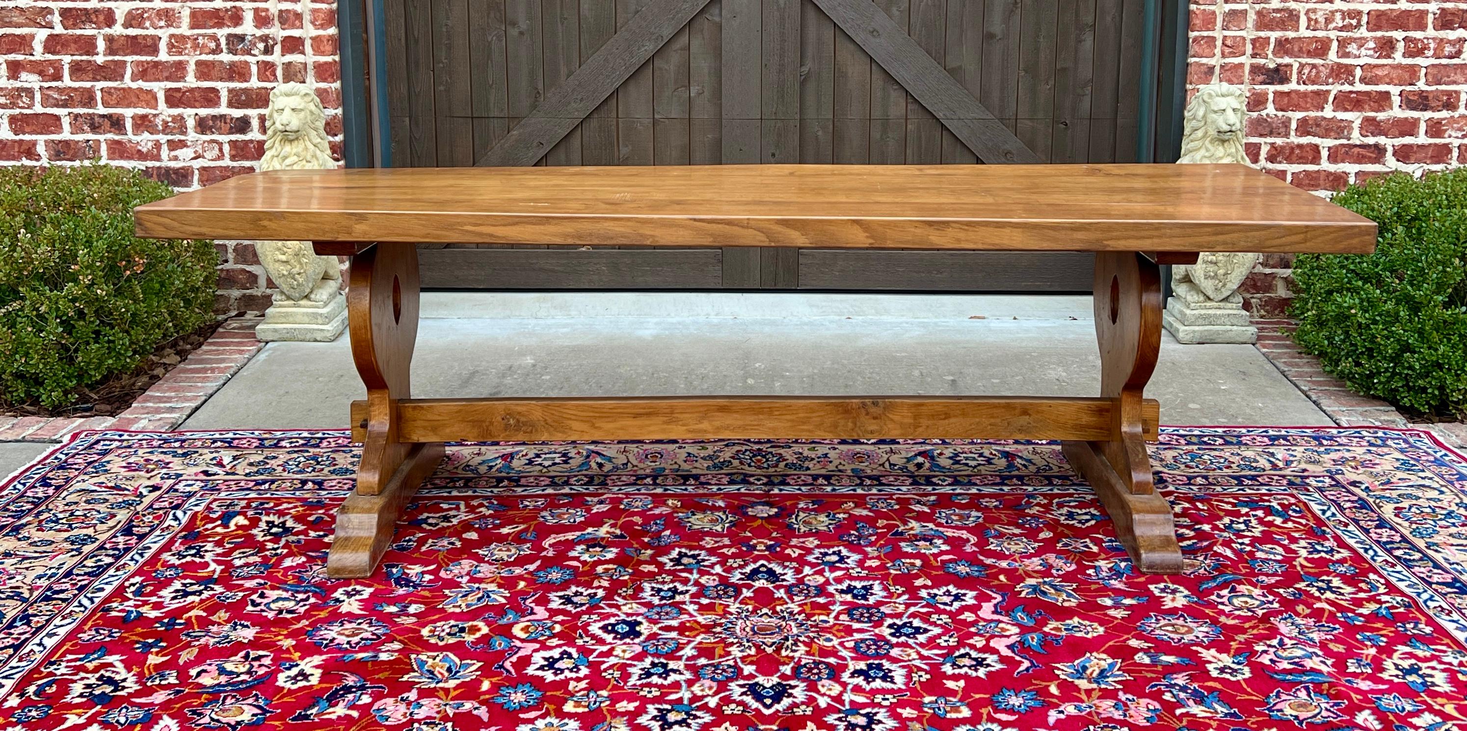 Charme Antiques Tavolo da pranzo in Oak con base a cavalletto~~94.5