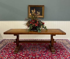 Antique French Land Bauernhof Esstisch Bauernhaus Trestle Base Oak c.1900
