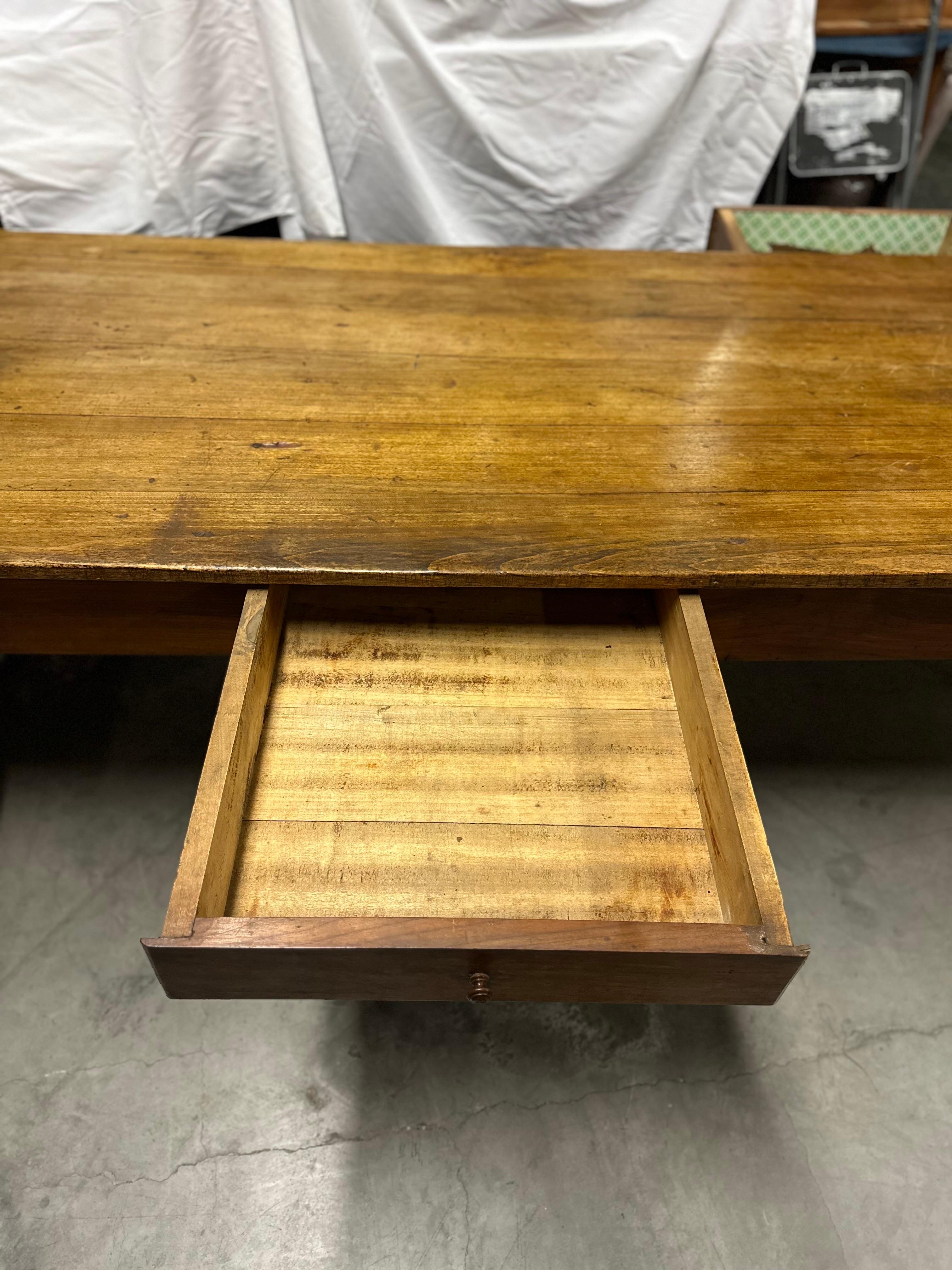 Antique French Country Farm Dining Table For Sale 4