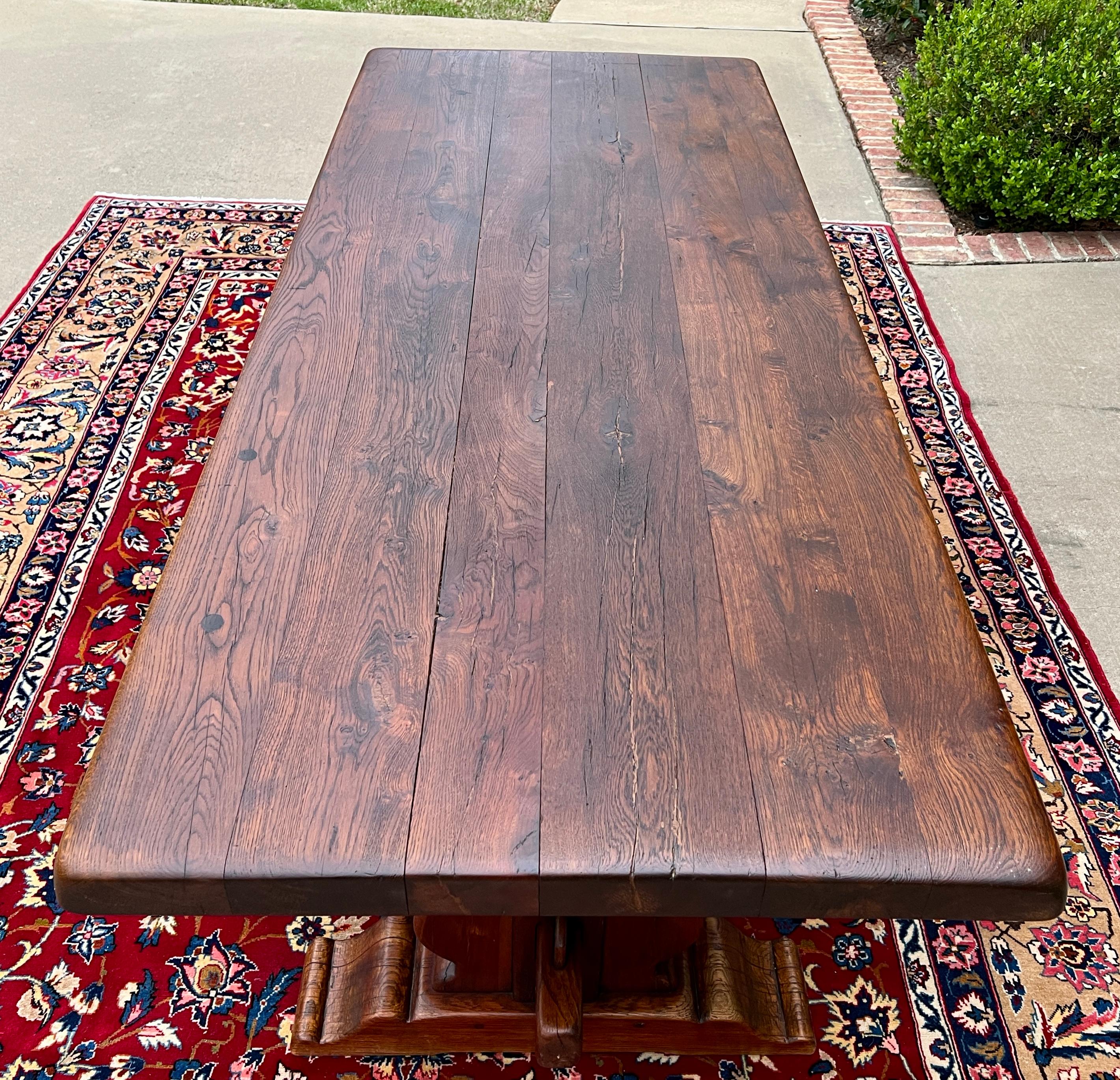 Antique French Country Farm Table Dining Table Farmhouse Desk Oak C. 1900 5