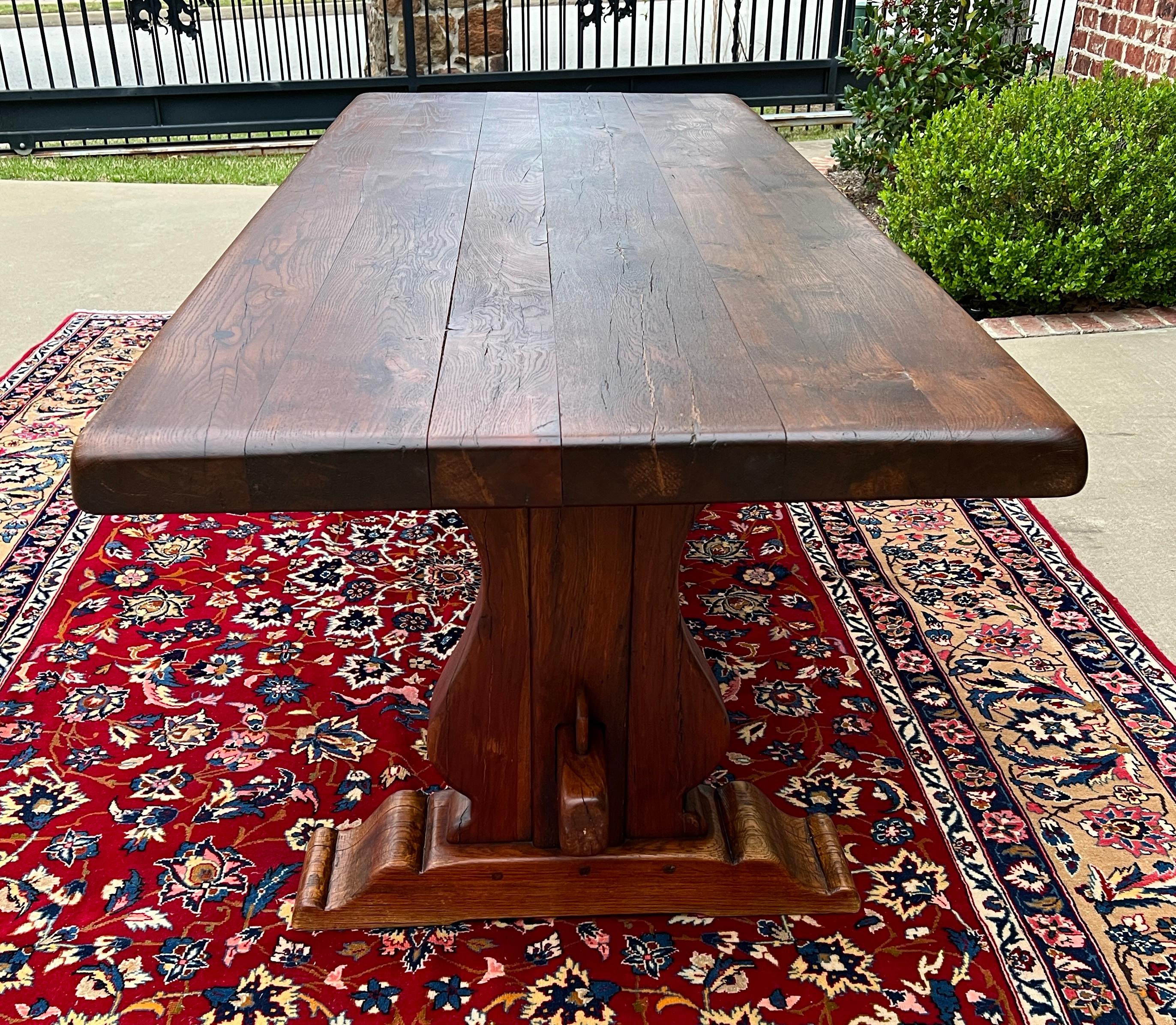 Antique French Country Farm Table Dining Table Farmhouse Desk Oak C. 1900 For Sale 6