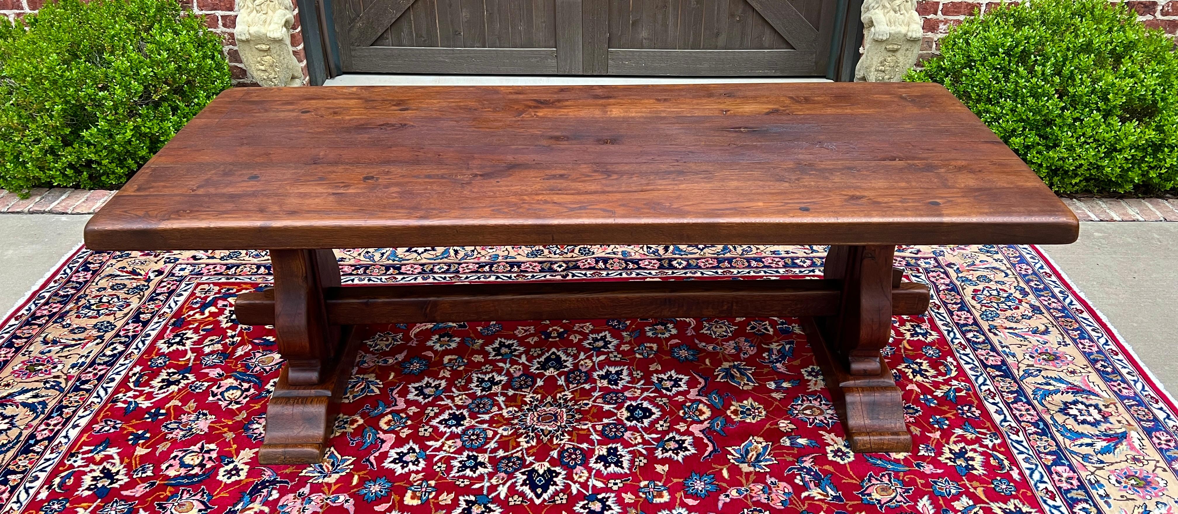 Antique French Country Farm Table Dining Table Farmhouse Desk Oak C. 1900 For Sale 9