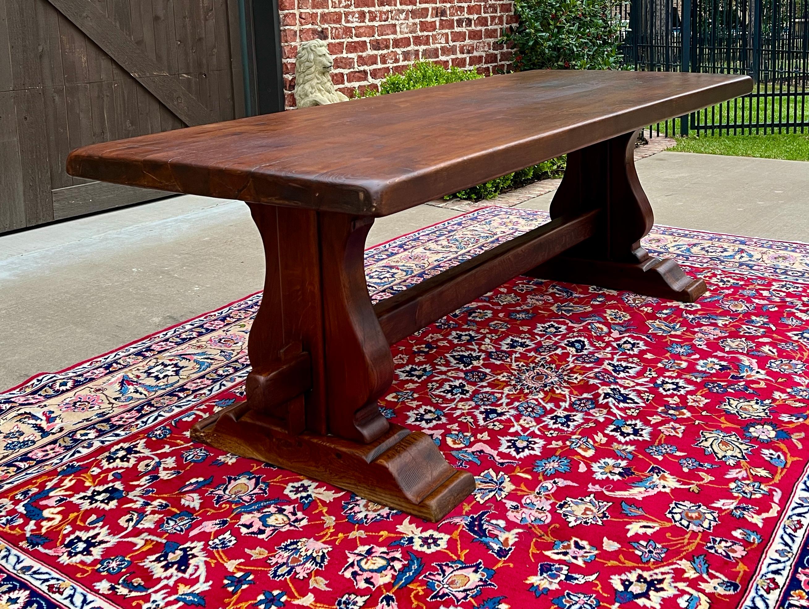 EXCELLENT LARGE Antique French Country Oak Farmhouse Farm Table Dining Table Desk Office Conference Library Table~~Over 7 Feet Wide~~

This beautiful table has the French Country 
