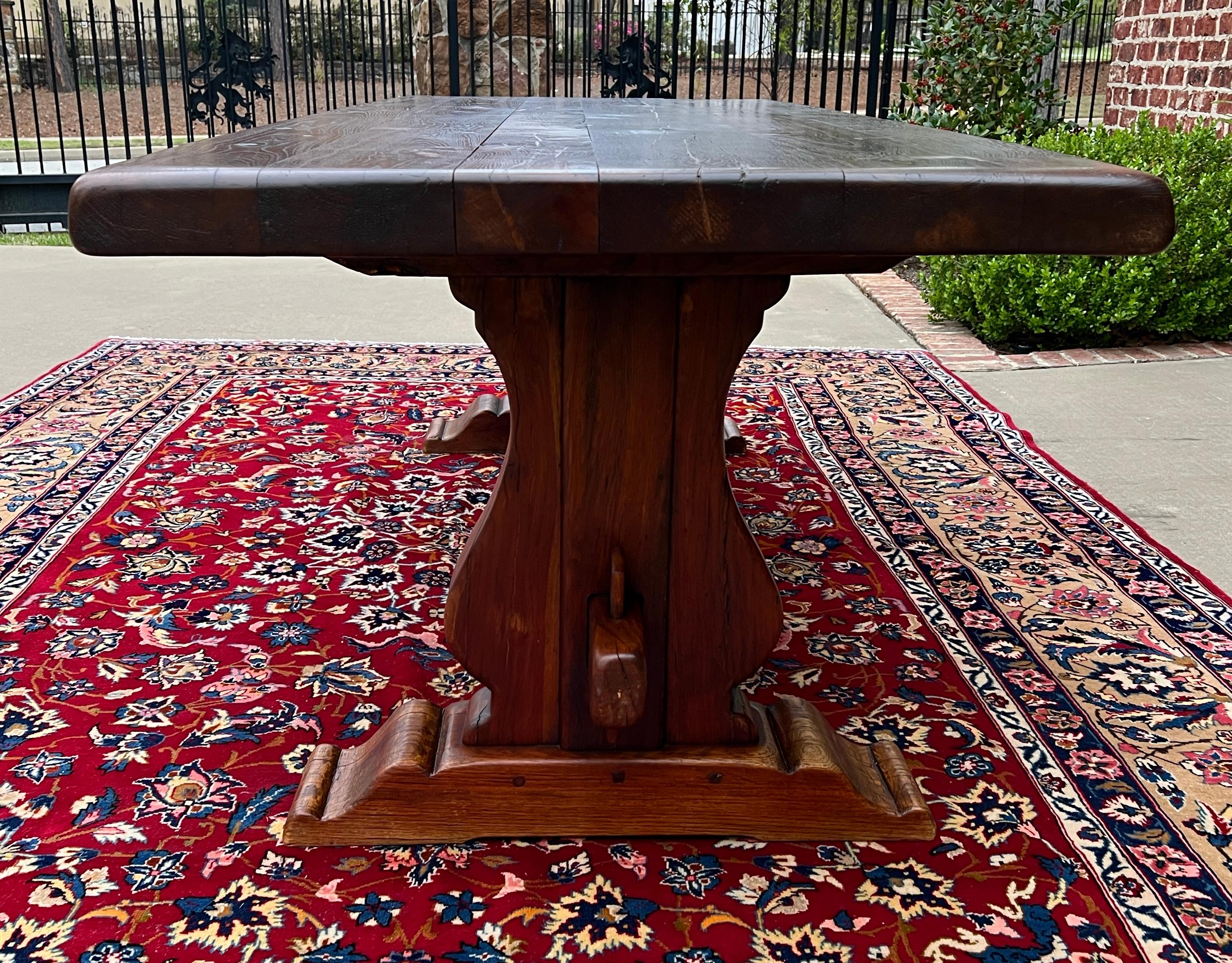 Antique French Country Farm Table Dining Table Farmhouse Desk Oak C. 1900 For Sale 4