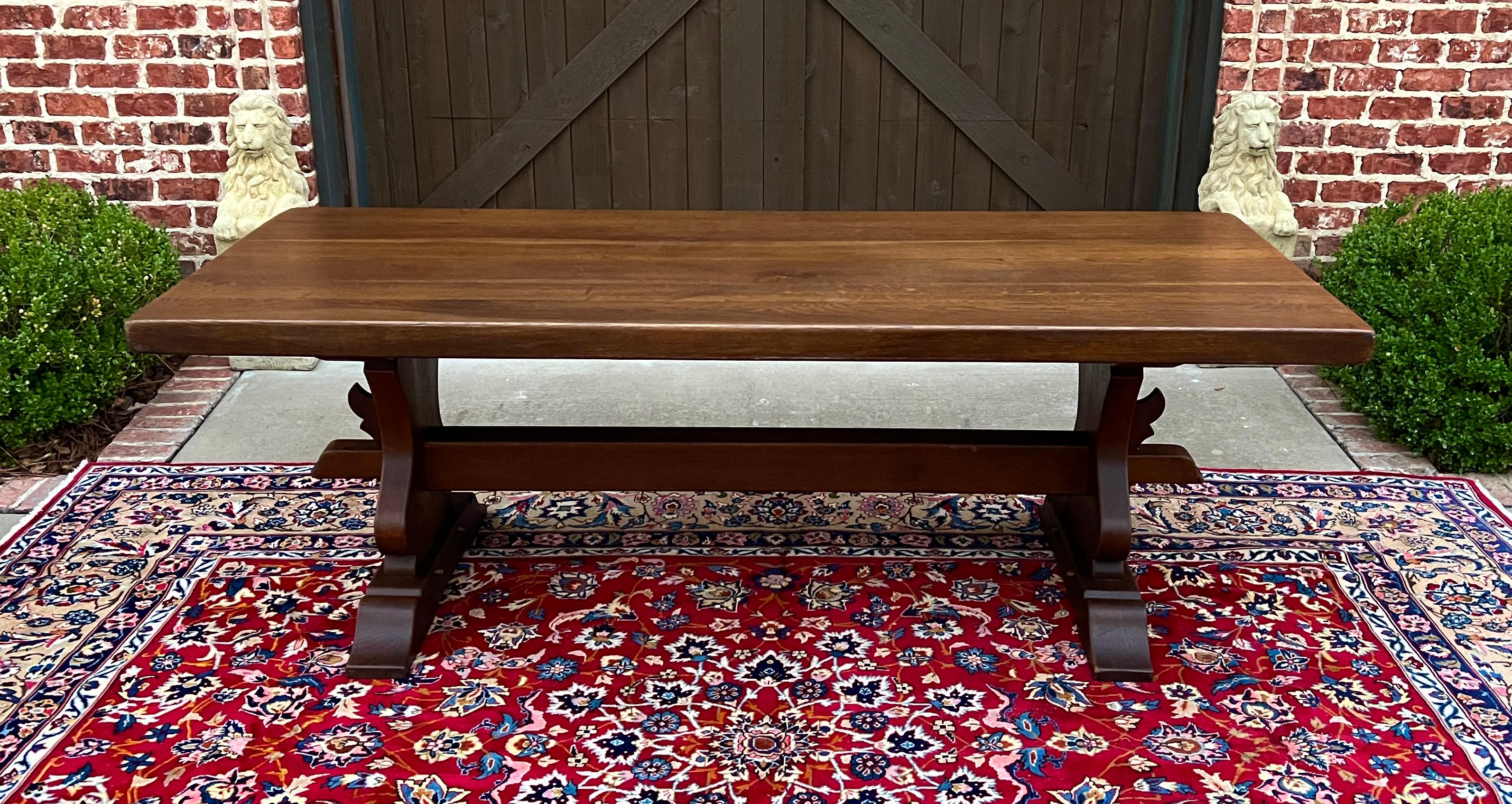 CHARMING Antique French Farmhouse Oak Dining Table with Trestle Base~~87