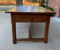 Antique French Country Farmhouse Baker's Table Dining Kitchen Island Drawers