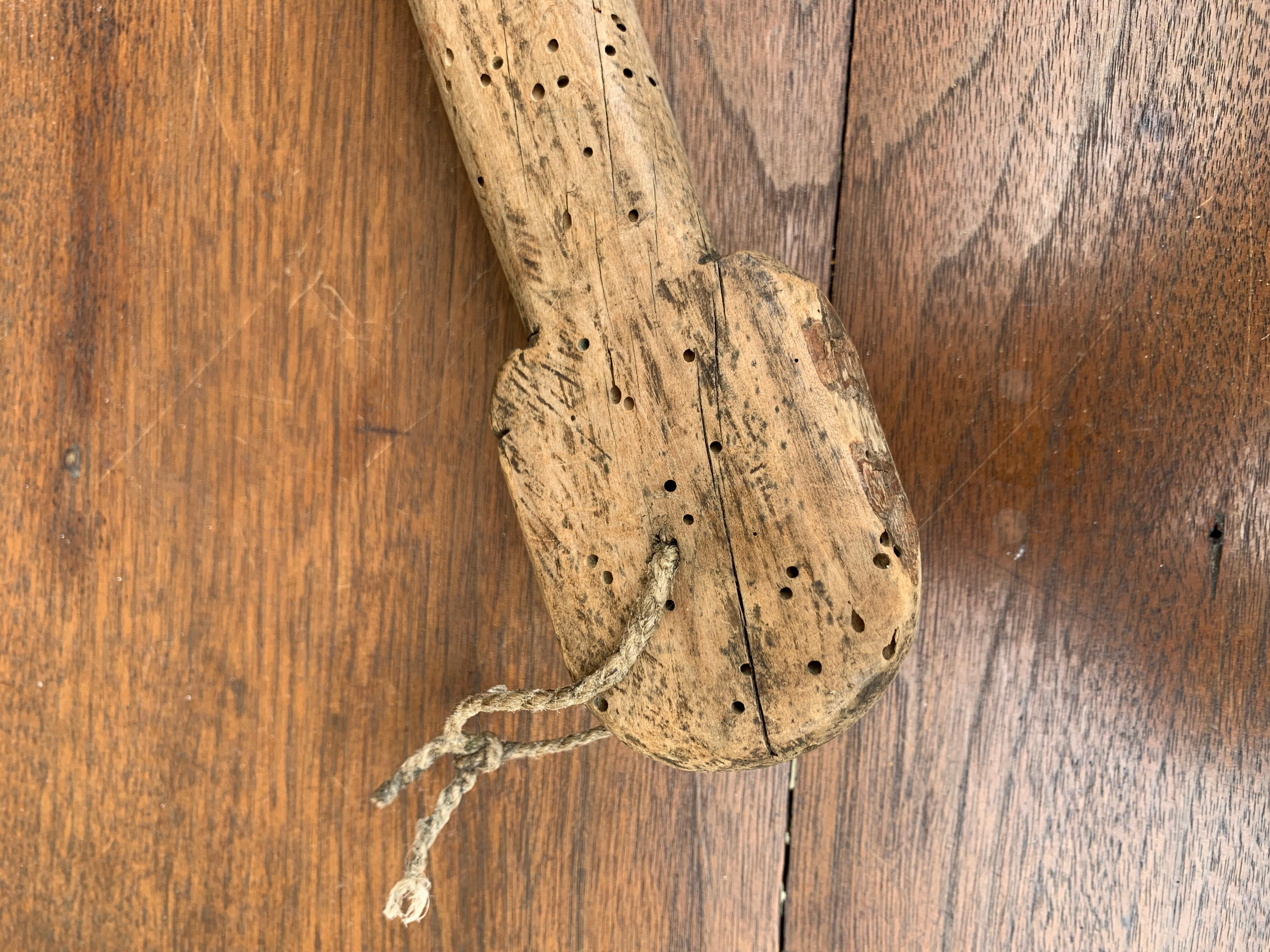 Antique French Country Large Hand-Carved Wooden Spoon, 19th Century For Sale 7