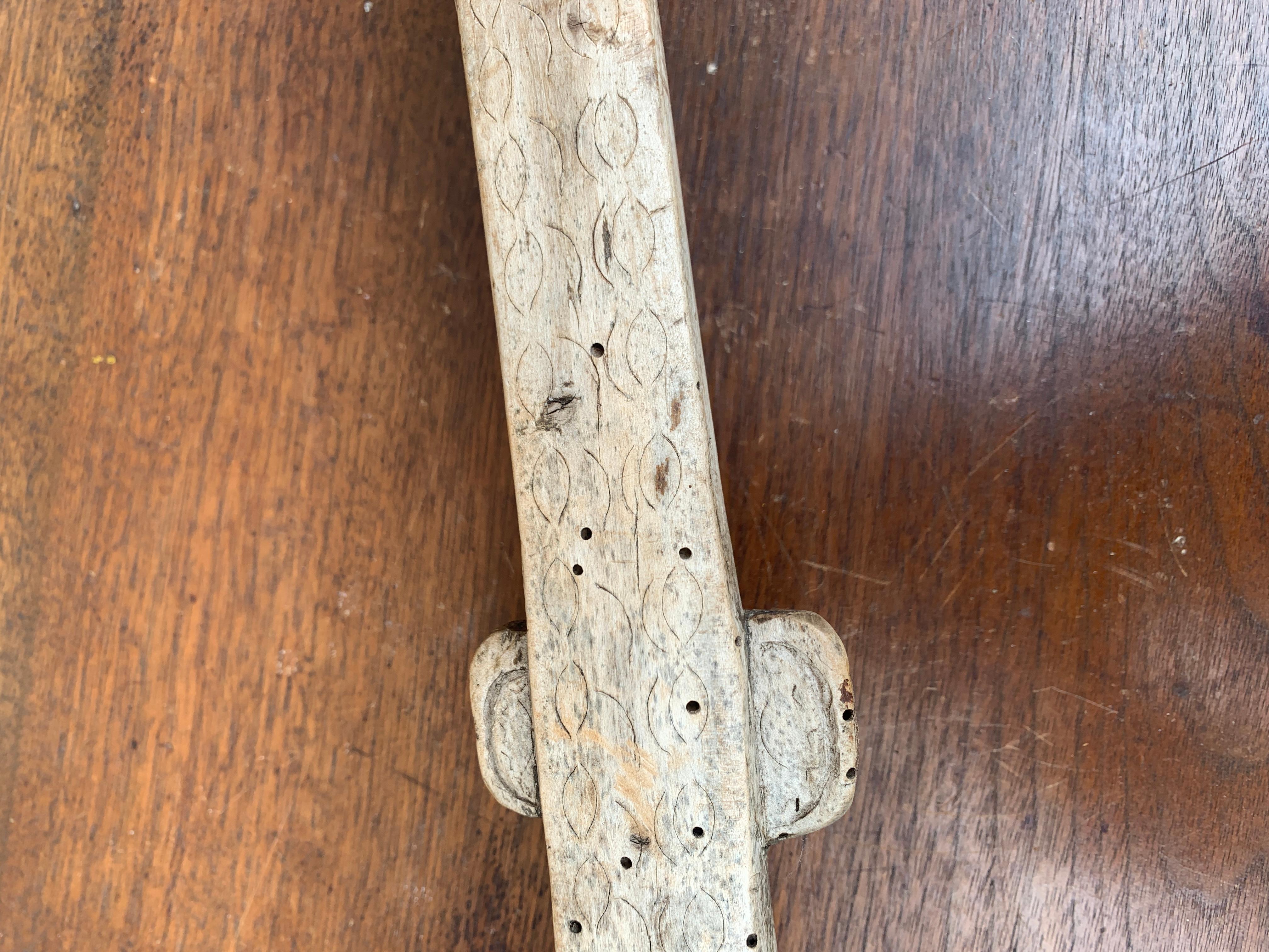 Antique French Country Large Hand-Carved Wooden Spoon, 19th Century For Sale 1