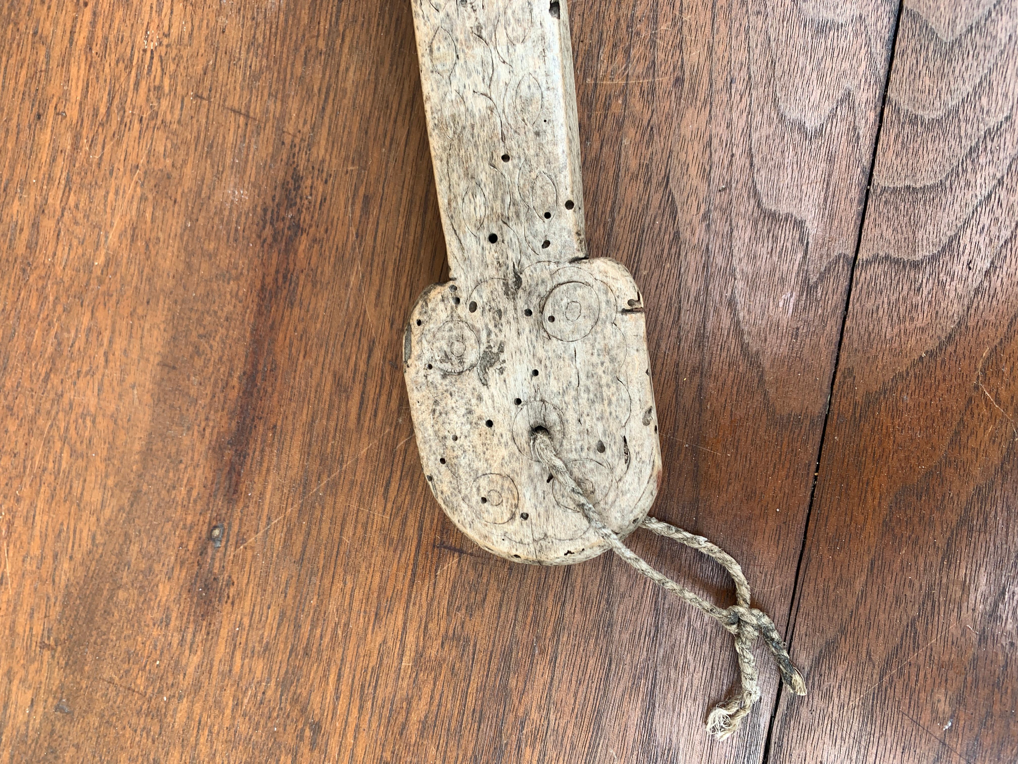 Antique French Country Large Hand-Carved Wooden Spoon, 19th Century For Sale 2