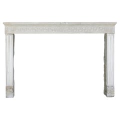 Antique French Country Limestone Fireplace Surround