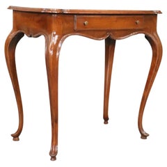 Antique French Country Louis XV Walnut Writing Desk Table, Circa 1920