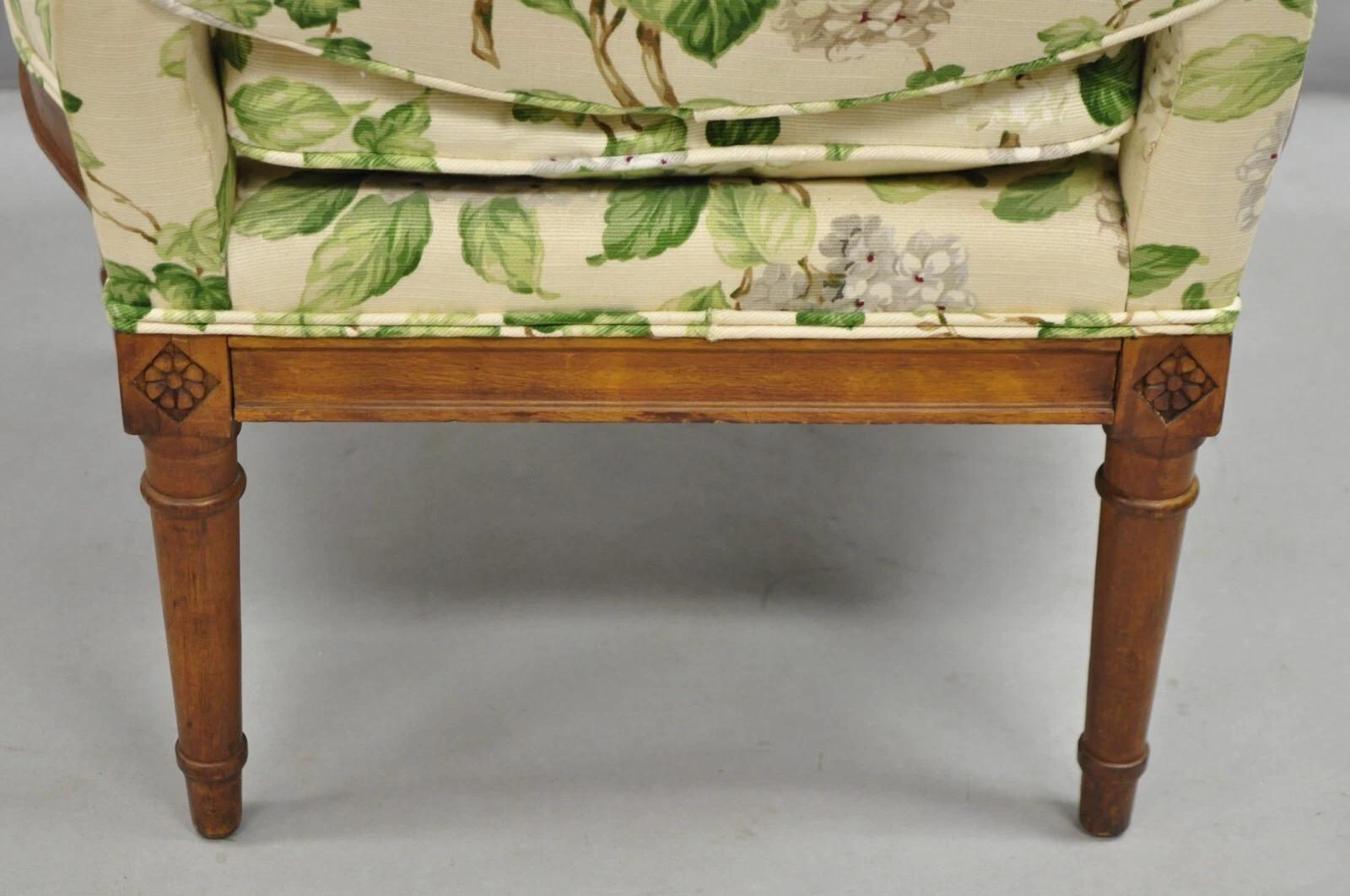 Antique French Country Louis XVI Style Walnut Boudoir Slipper Lounge Chair For Sale 3