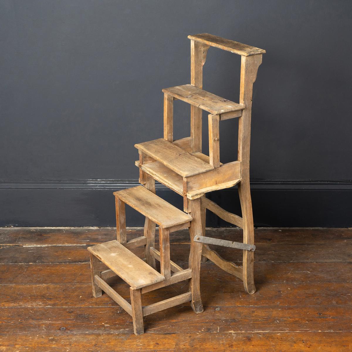 Antique French Country Made Metamorphic Chair / Library Steps 12