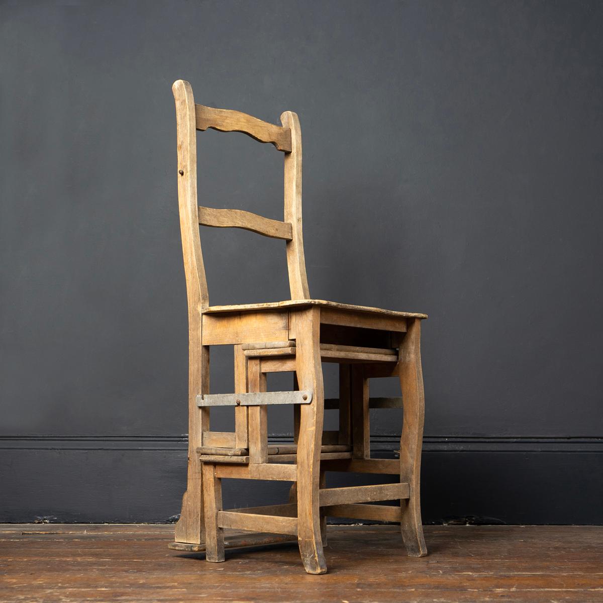 Rustic wooden farmhouse adaptable occasional chair/steps
A one-off handmade piece, rustic yet elegant.
Ingeniously converts into a handy set of steps.

In good vintage order with some wear as to be expected but everything works as it should.