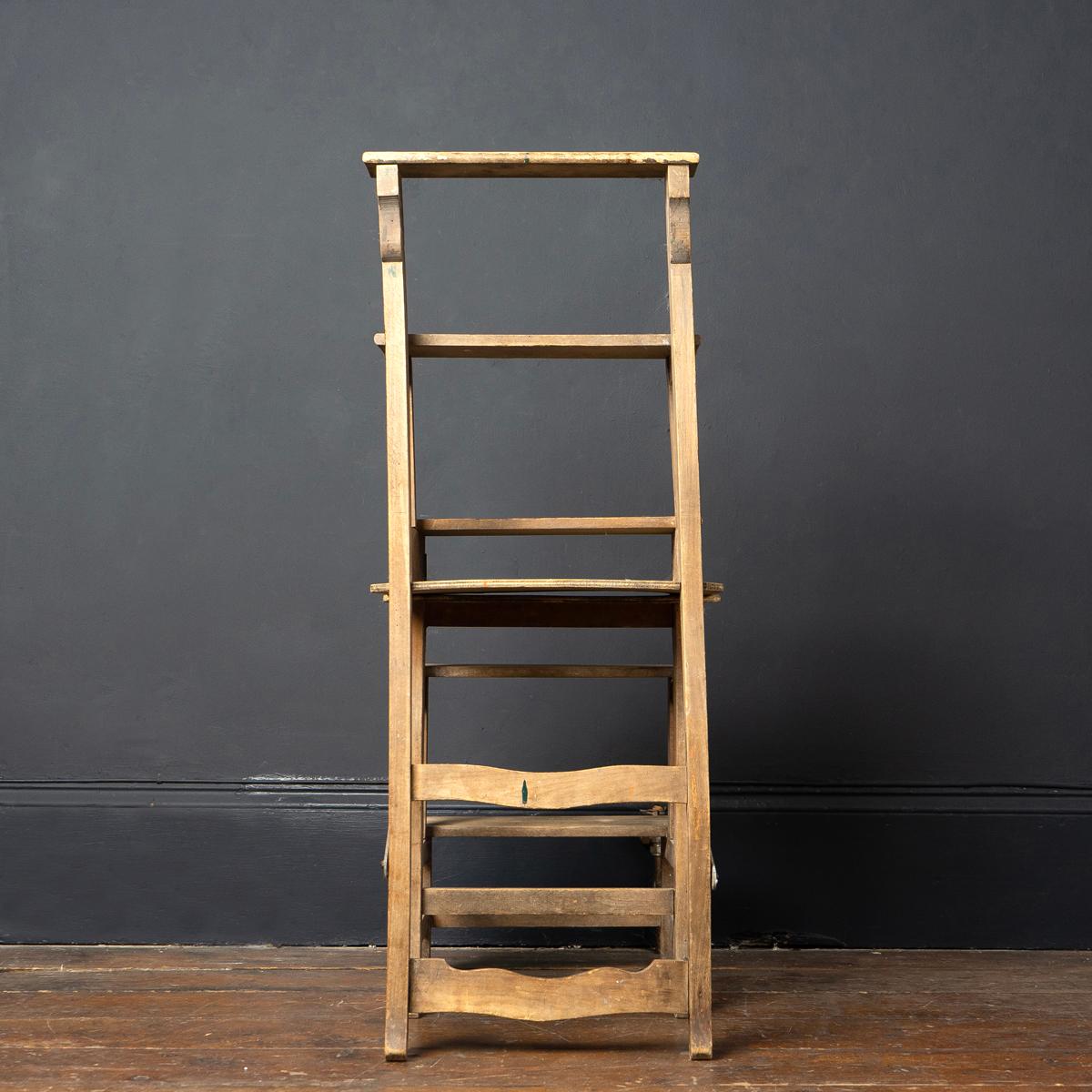 Antique French Country Made Metamorphic Chair / Library Steps 15