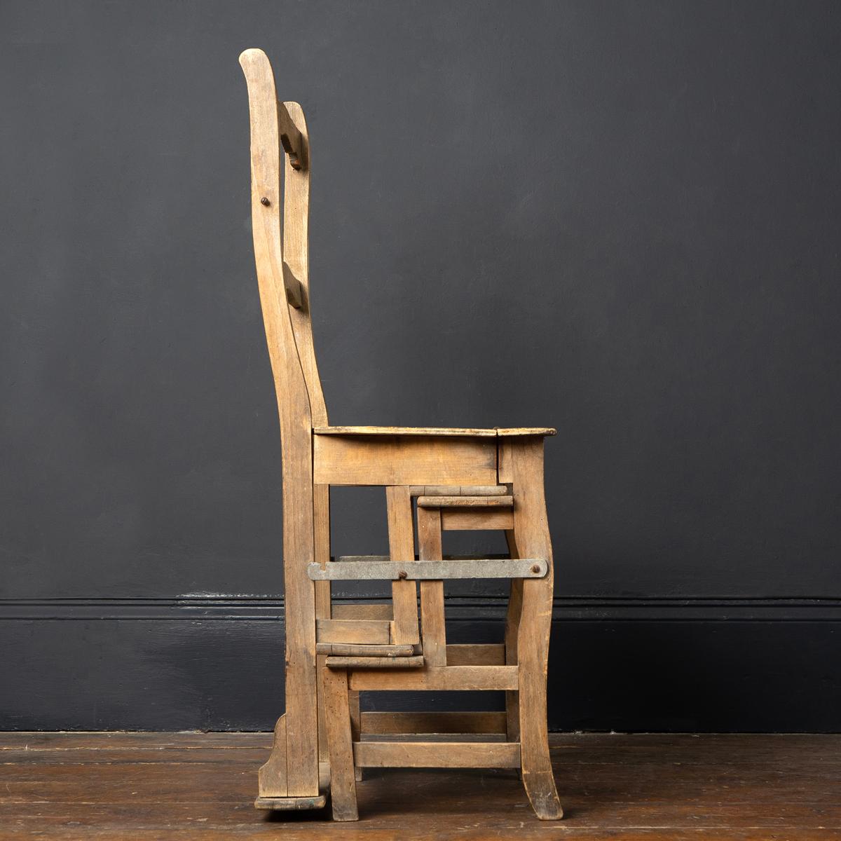 Antique French Country Made Metamorphic Chair / Library Steps 1