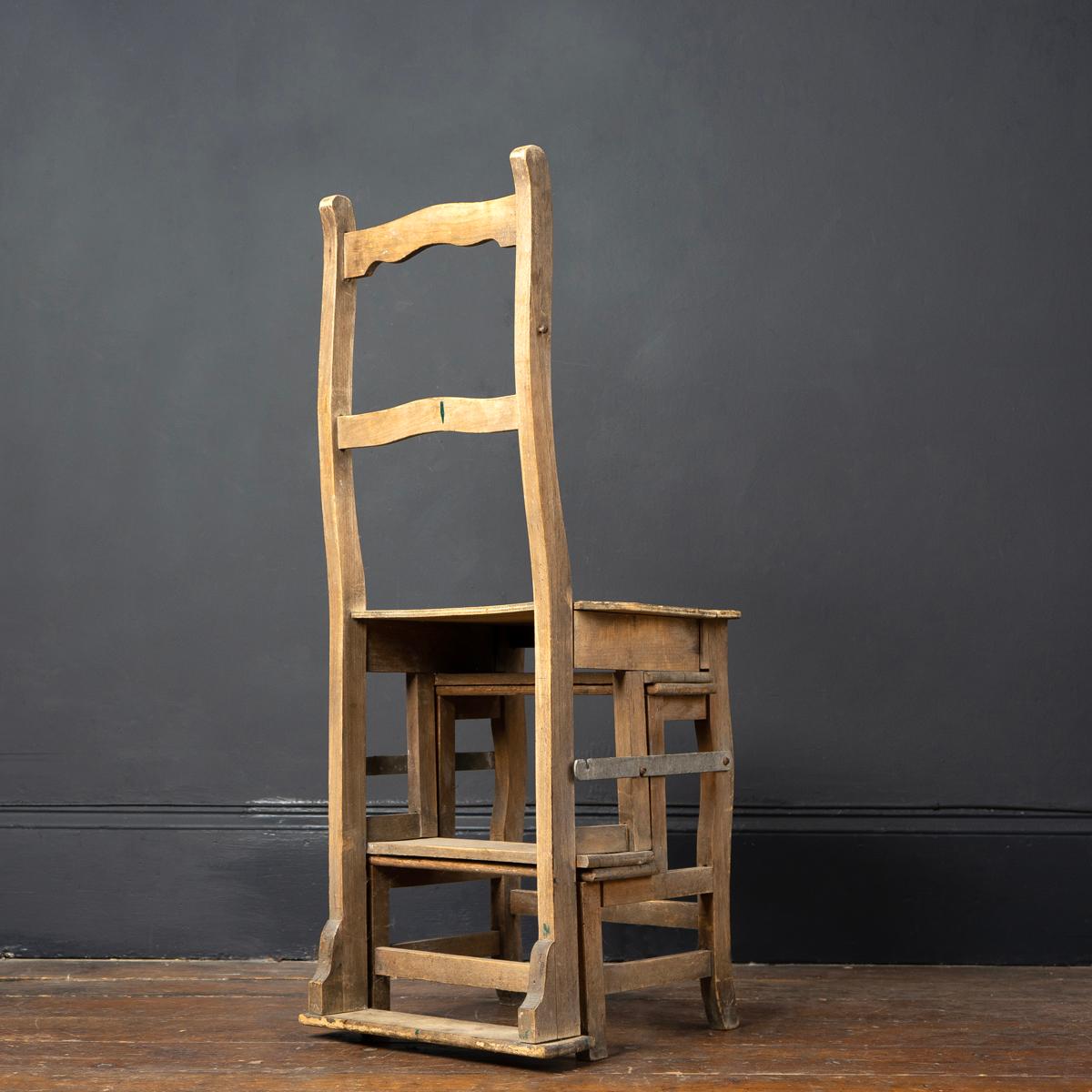Antique French Country Made Metamorphic Chair / Library Steps 2