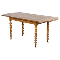 Antique French Country Oak Farm Table, Provence, Late 19th Century