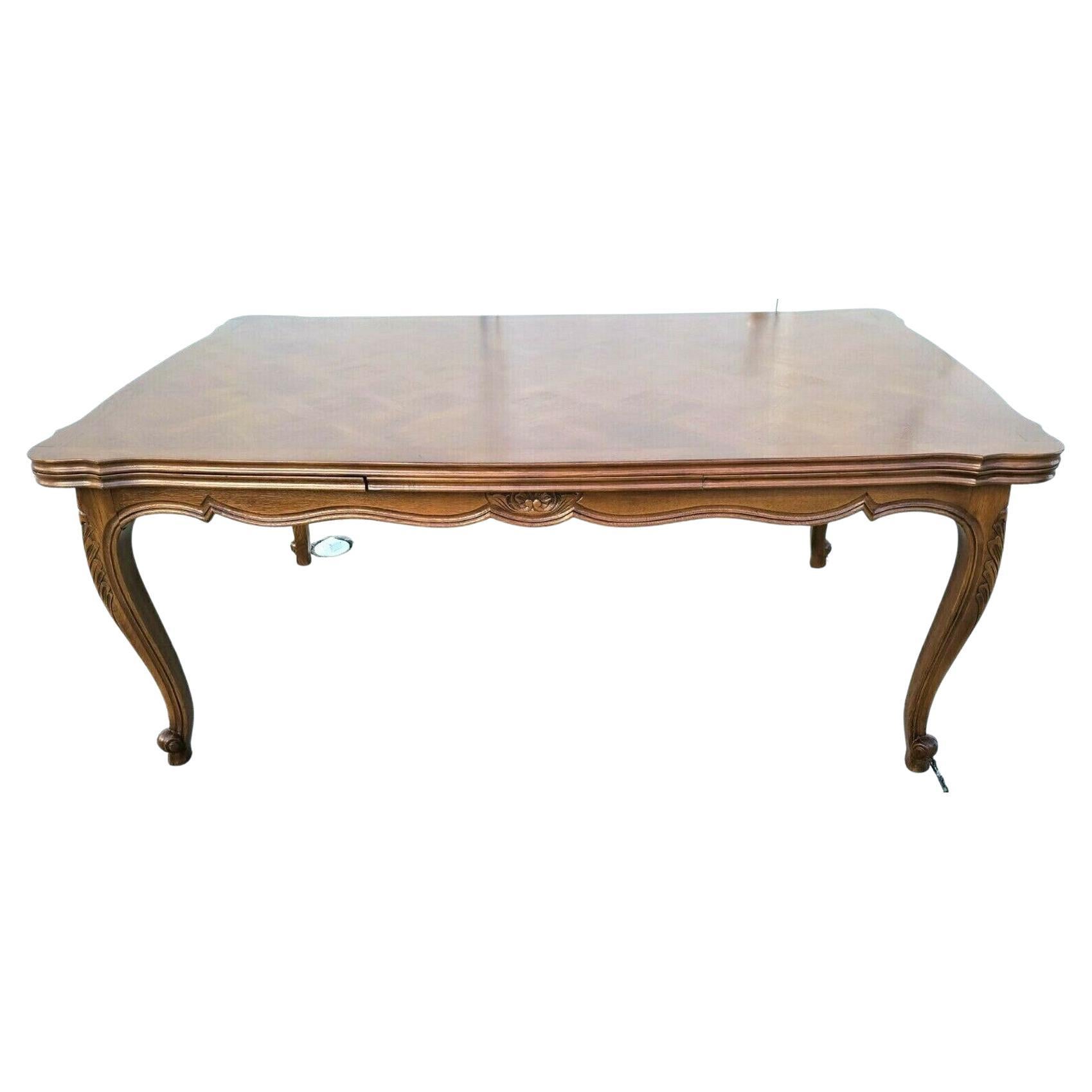 Neoclassical Expanding French Polish Dining Table, Gold Leaf and