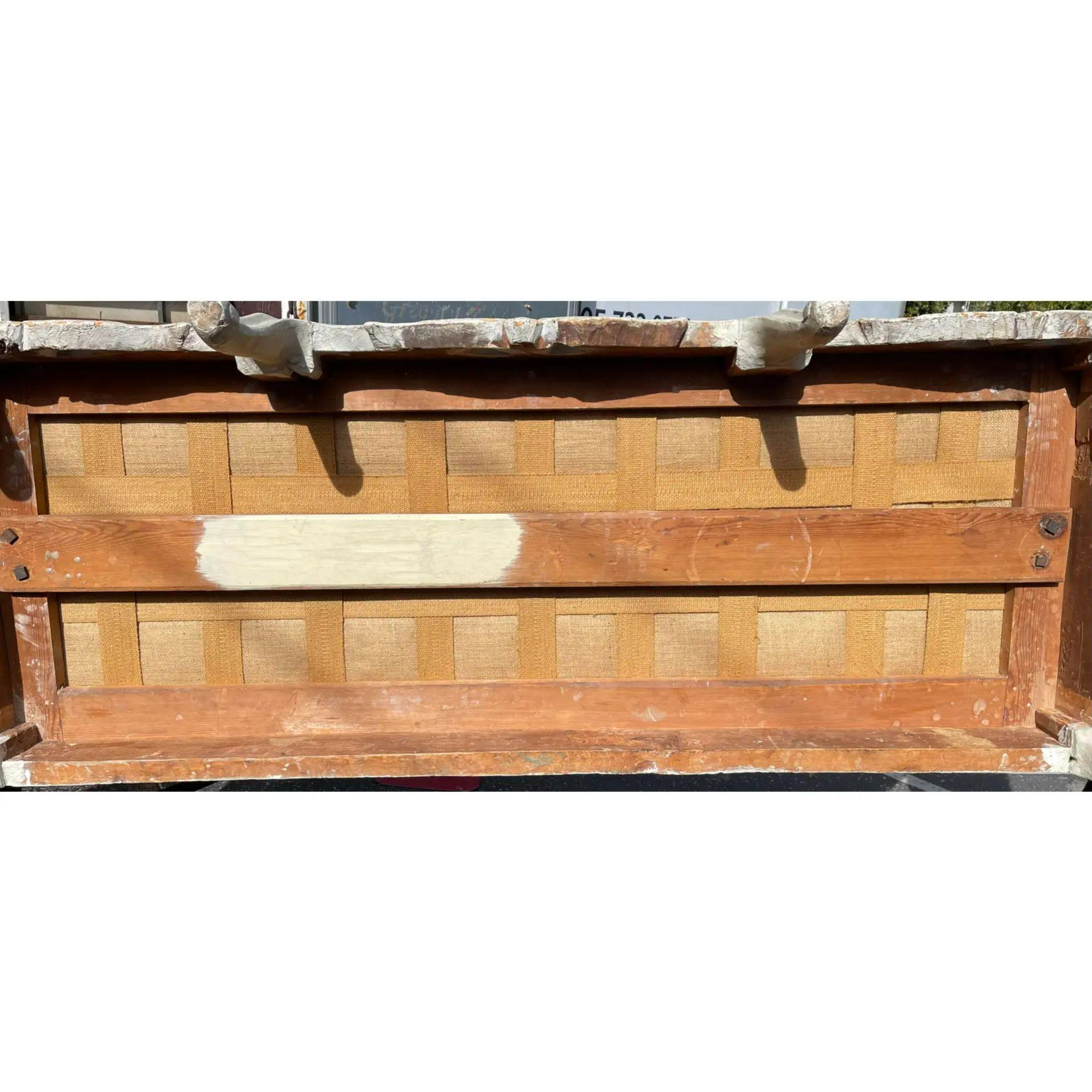 Antique French Country Banco decorado con pintura y cojín relleno de plumón en venta 1